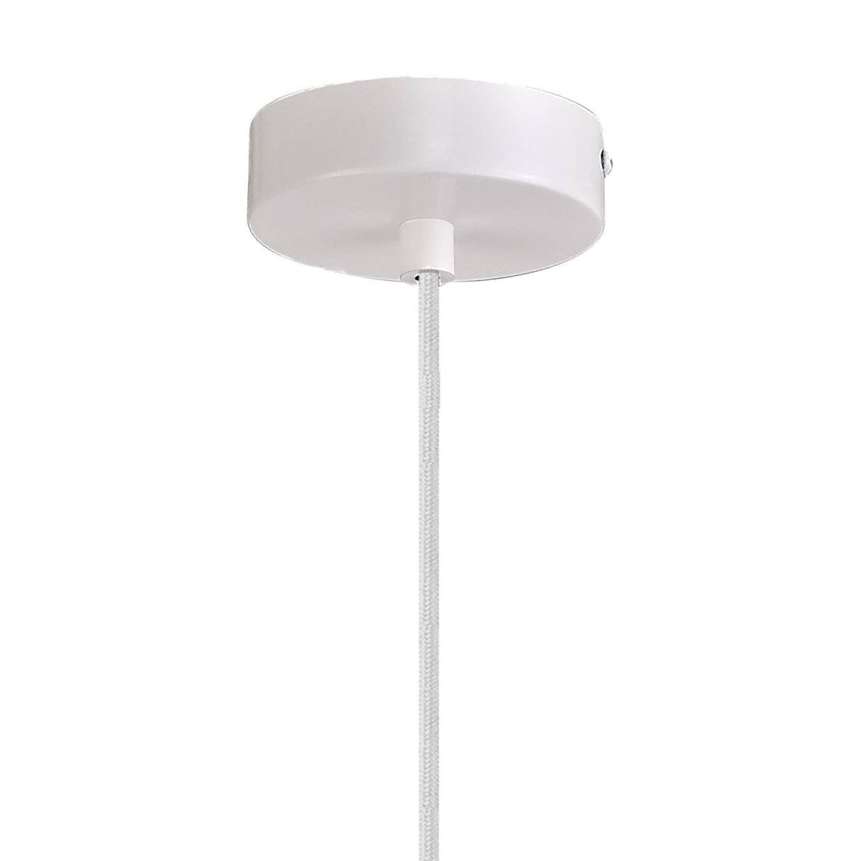 Sleek White Adjustable Pendant Light, E27 Socket, 500mm Diameter