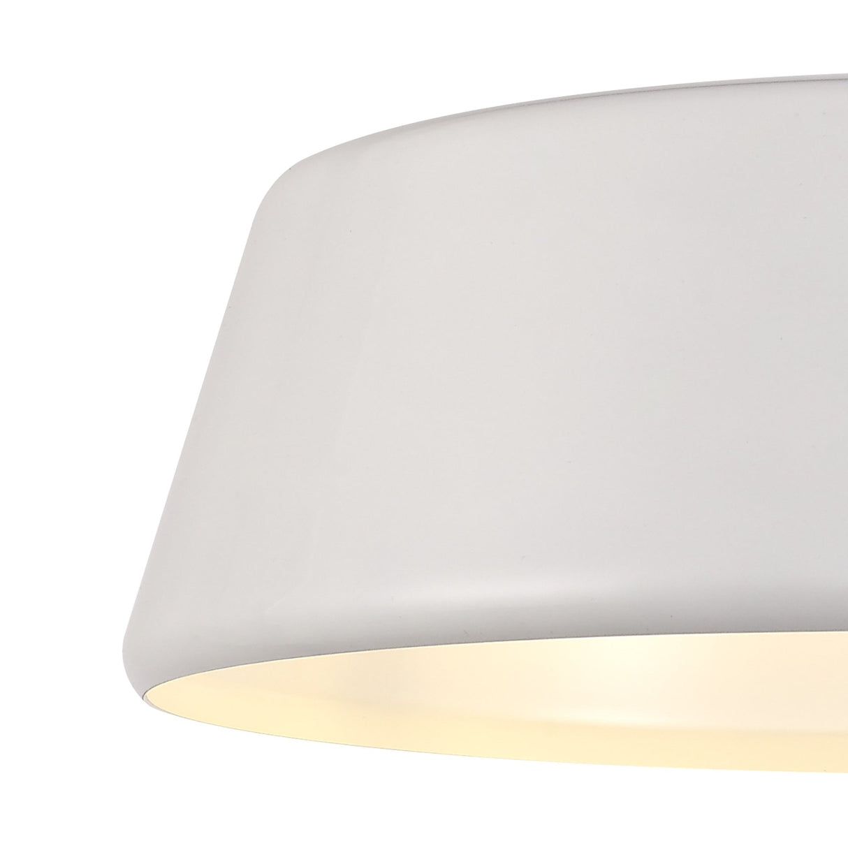 Sleek White Adjustable Pendant Light, E27 Socket, 500mm Diameter