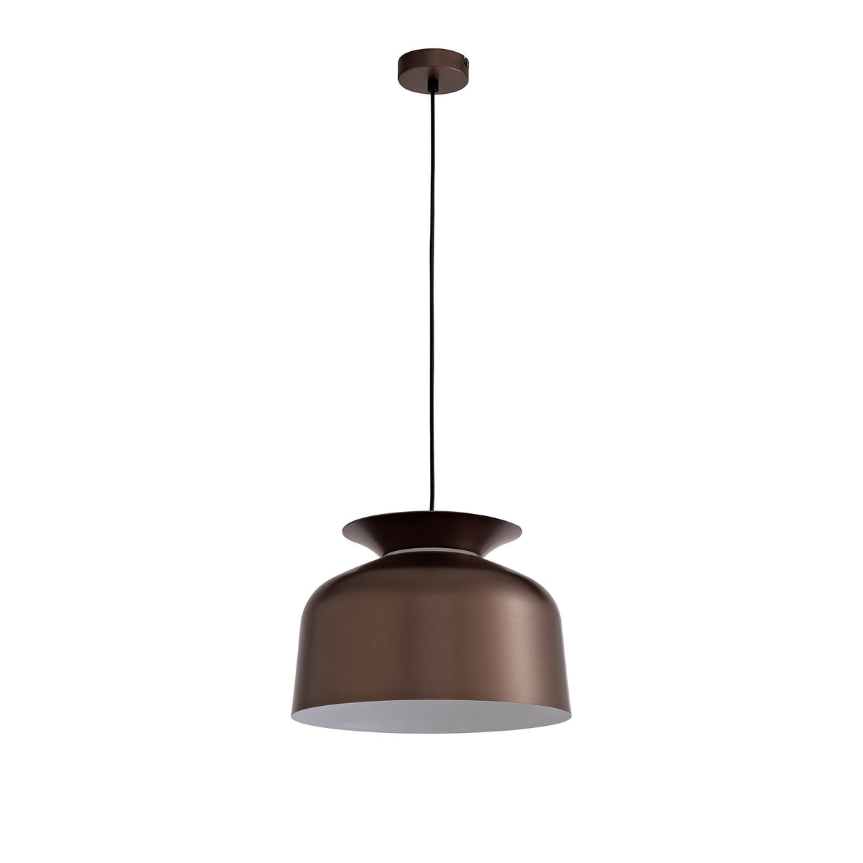 Gloss Coffee Single Pendant Light - Adjustable E27, 1 Light Fixture