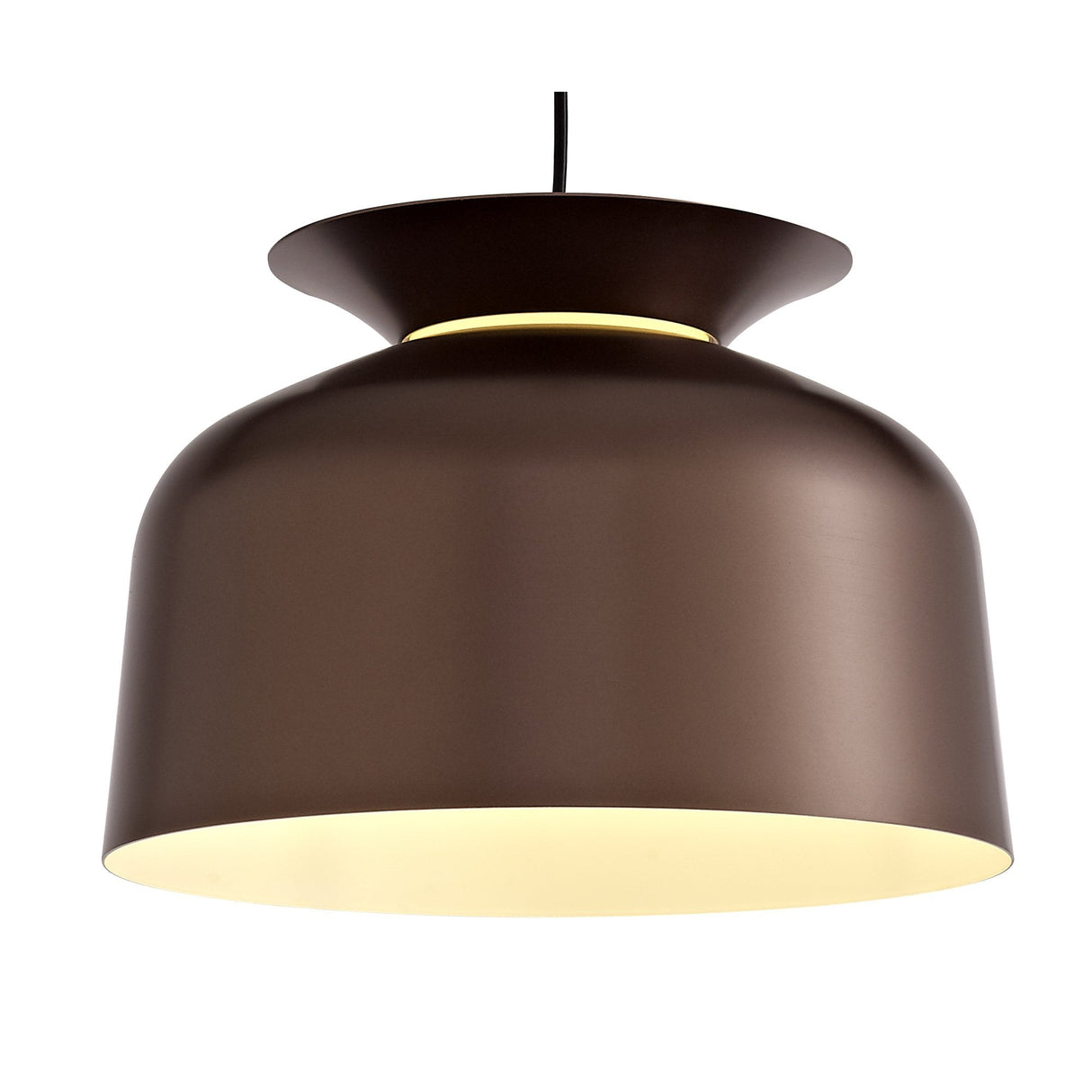 Gloss Coffee Single Pendant Light - Adjustable E27, 1 Light Fixture