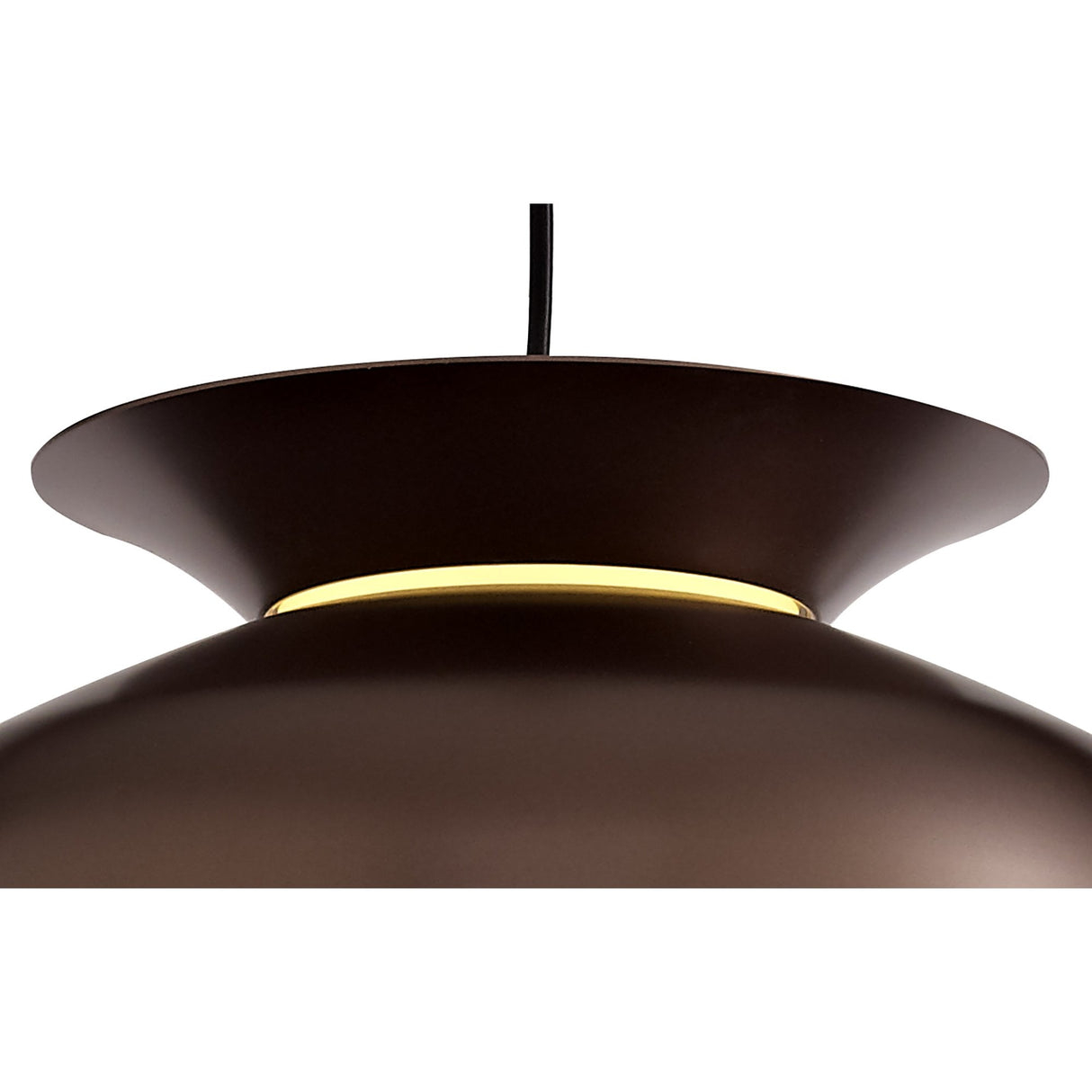 Gloss Coffee Single Pendant Light - Adjustable E27, 1 Light Fixture