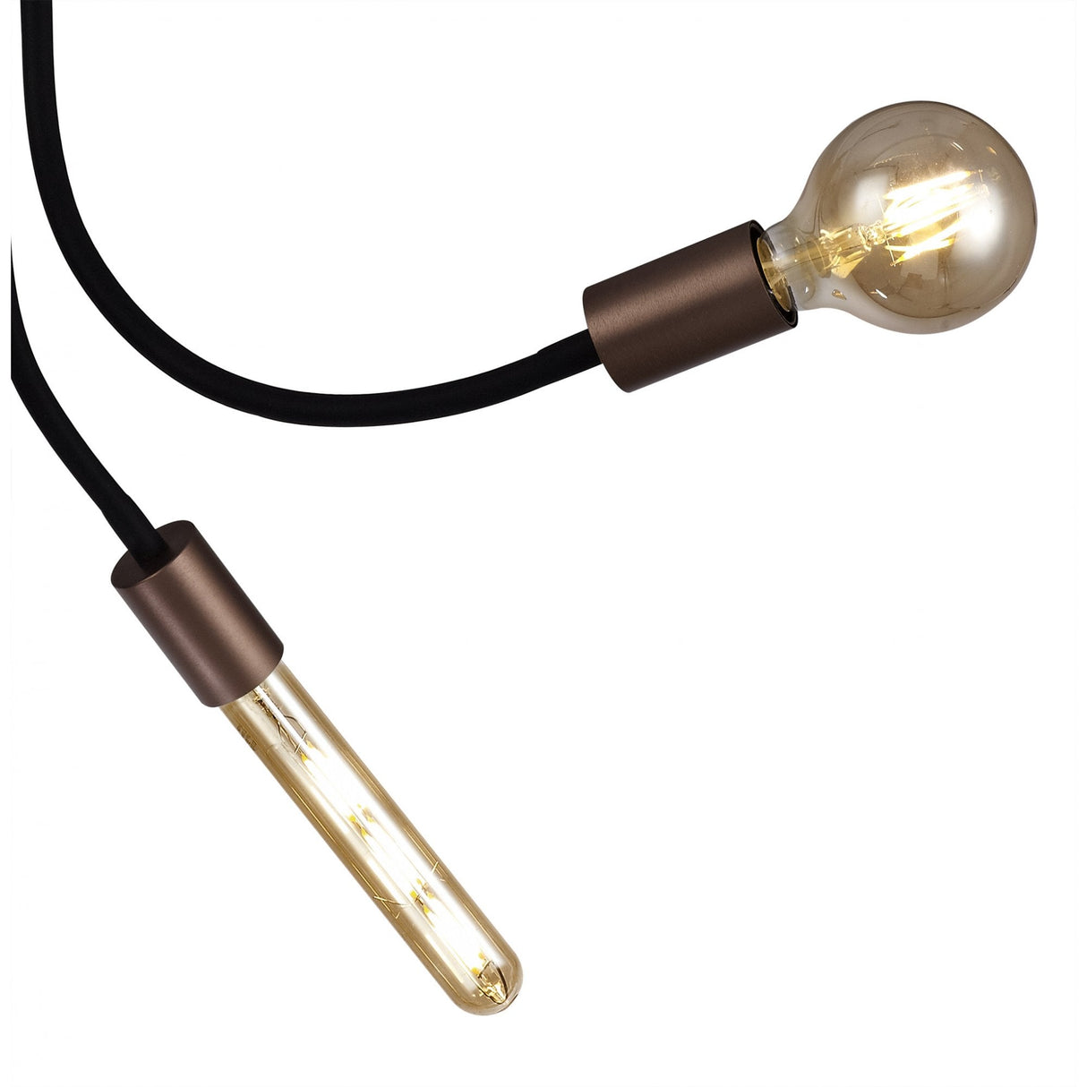 Elegant Trio Ceiling Light, Adjustable Satin Black and Brushed Copper Finish