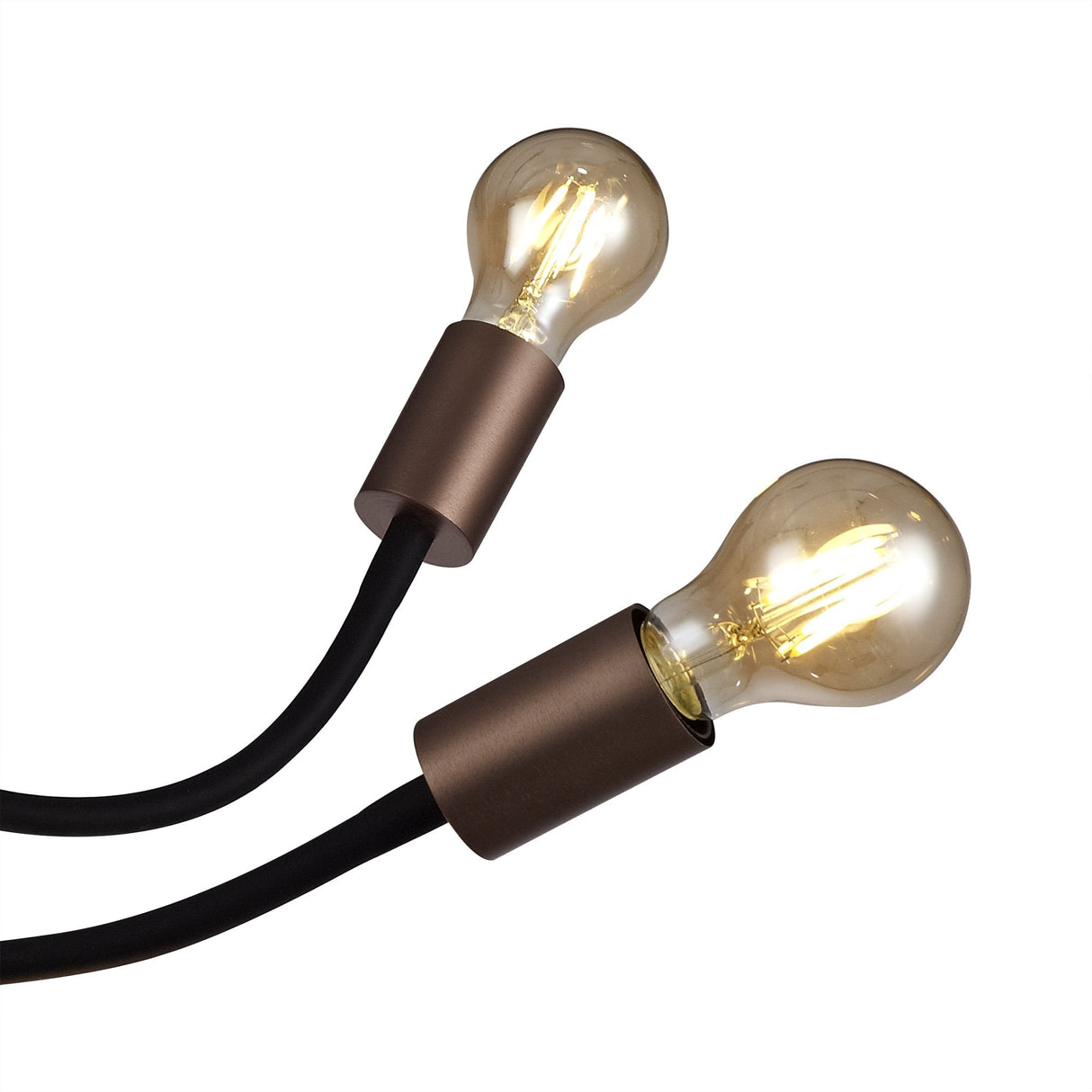 Adjustable 5-Light Ceiling Fixture in Satin Black and Brushed Copper