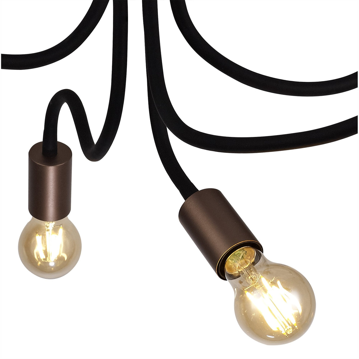 Adjustable 5-Light Ceiling Fixture in Satin Black and Brushed Copper