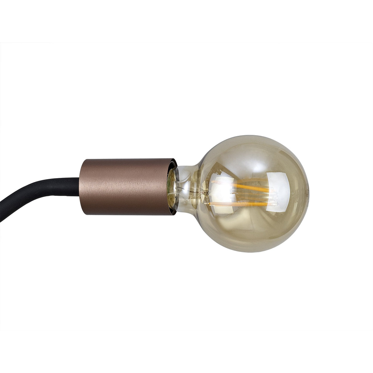 Adjustable Wall Lamp, Single Light E27, Satin Black with Brushed Copper Finish