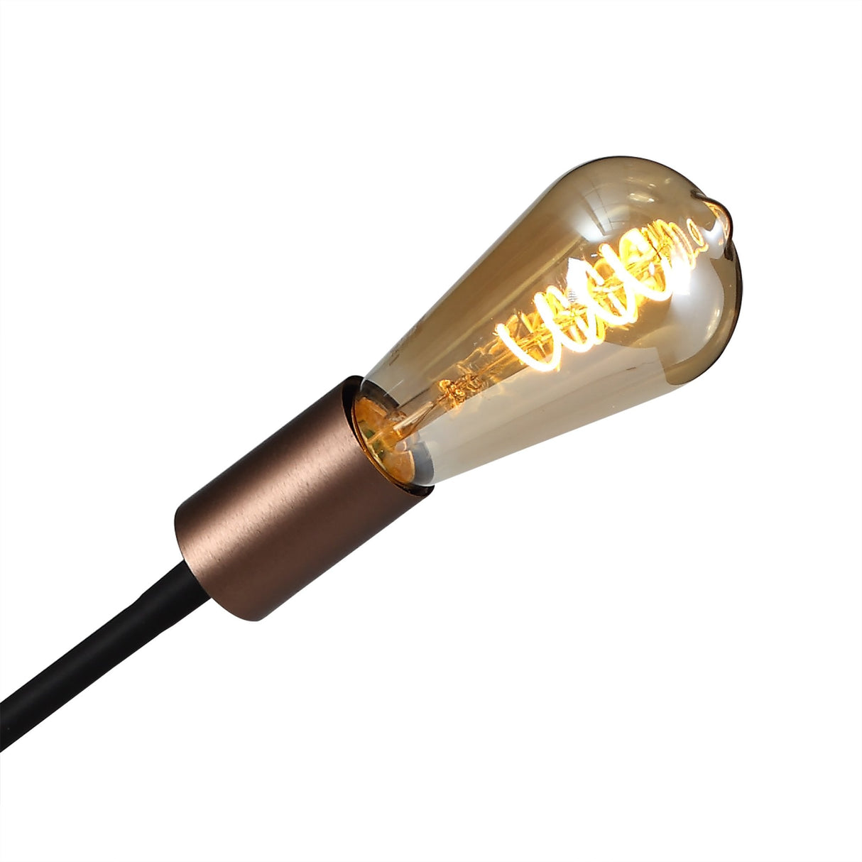 Sleek Adjustable Table Lamp, Single E27 Light, Satin Black & Copper Finish