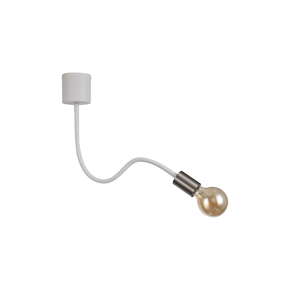 Adjustable Satin White/Satin Nickel Ceiling Light with E27 Fitting