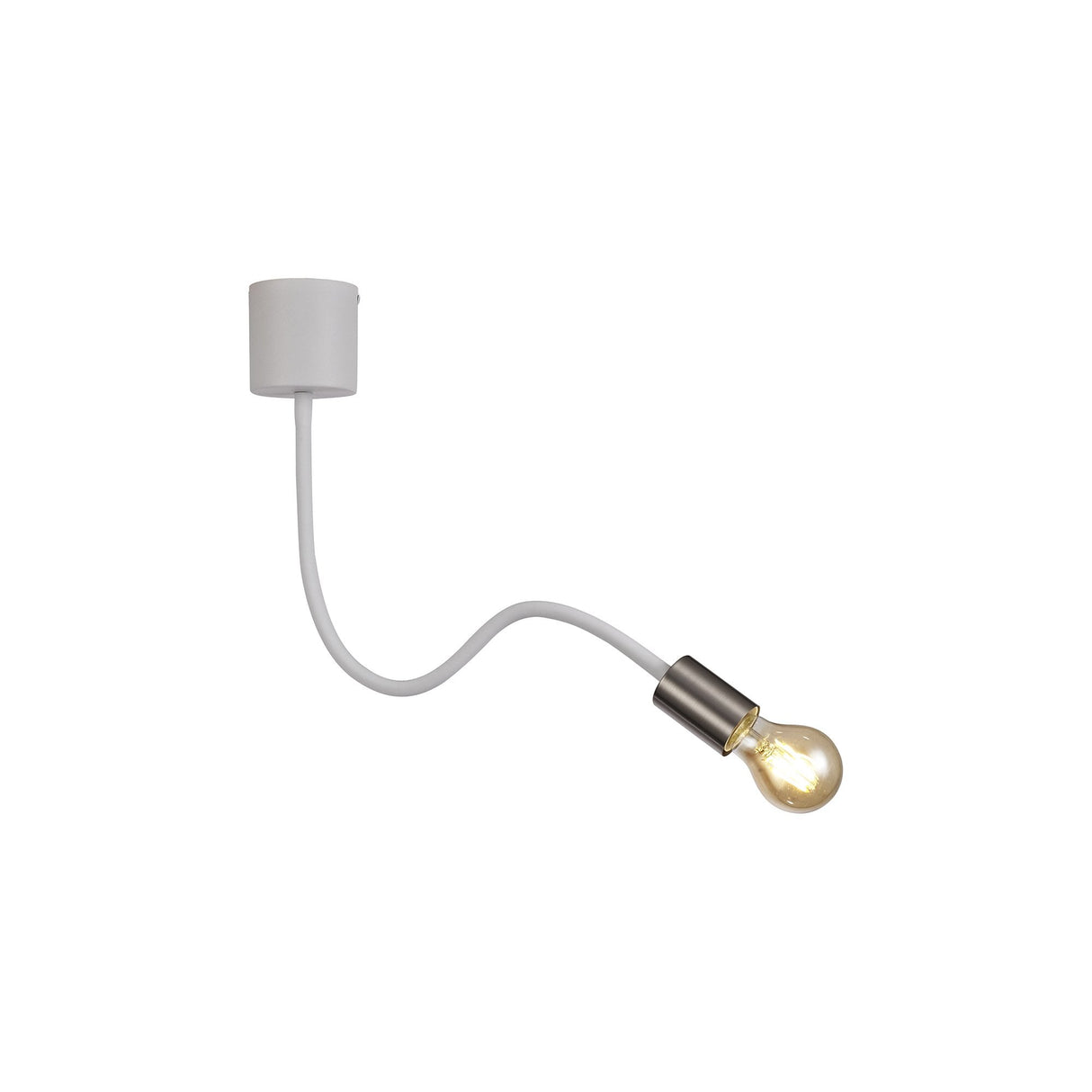 Adjustable Satin White/Satin Nickel Ceiling Light with E27 Fitting