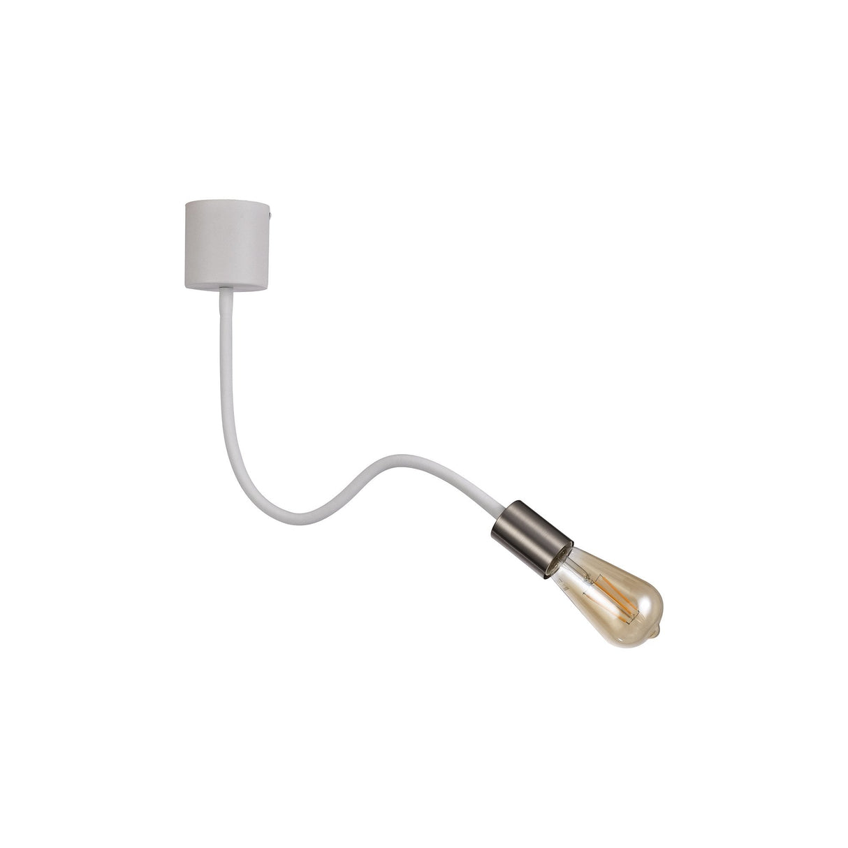 Adjustable Satin White/Satin Nickel Ceiling Light with E27 Fitting