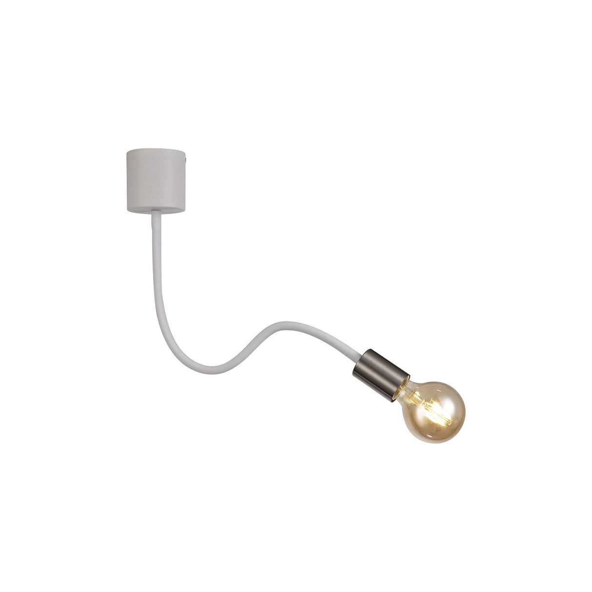 Adjustable Satin White/Satin Nickel Ceiling Light with E27 Fitting