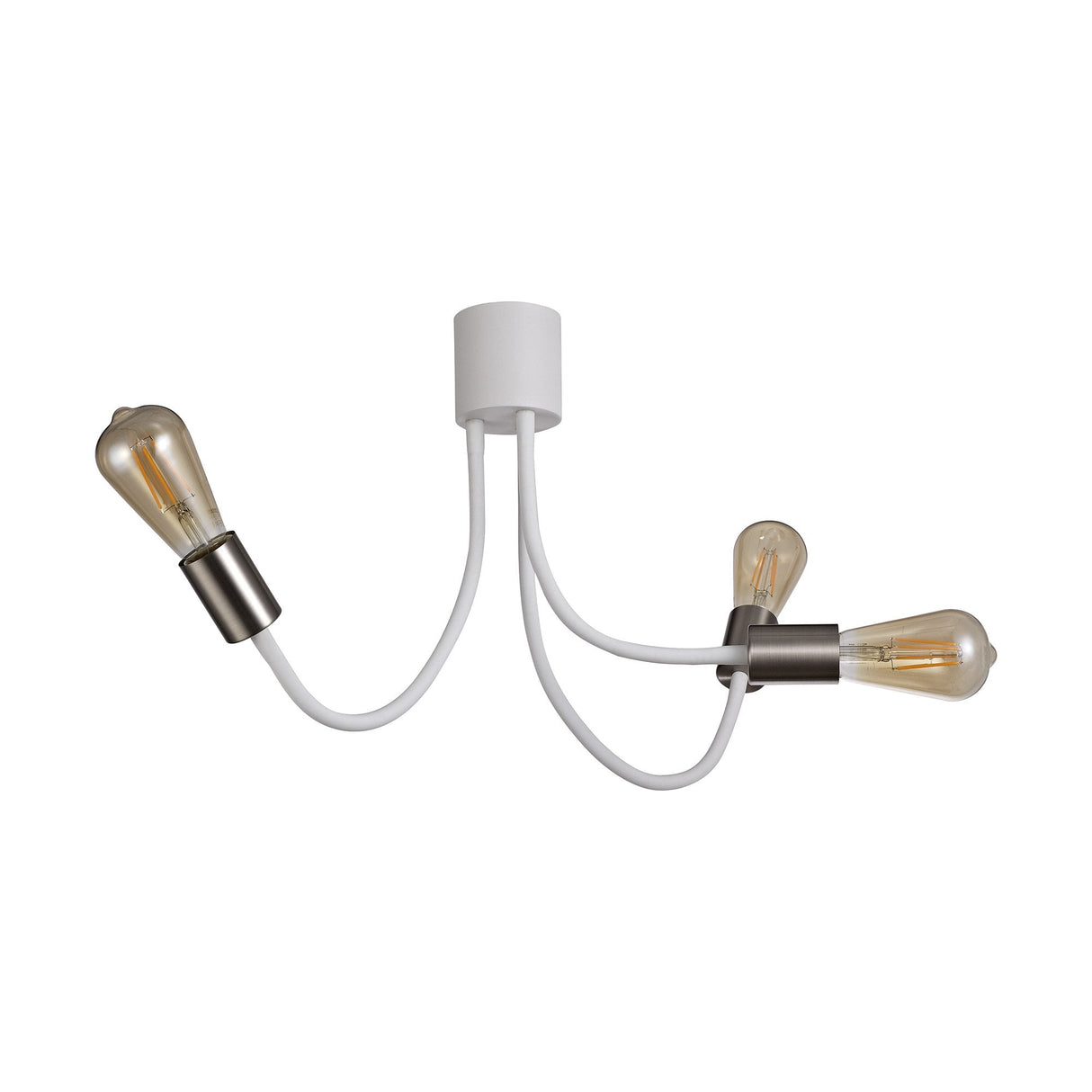 Versatile Ceiling Light Trio in Satin White and Nickel Finish