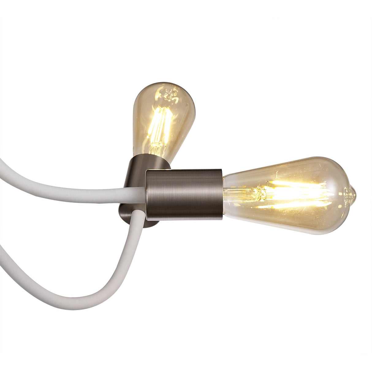 Versatile Ceiling Light Trio in Satin White and Nickel Finish