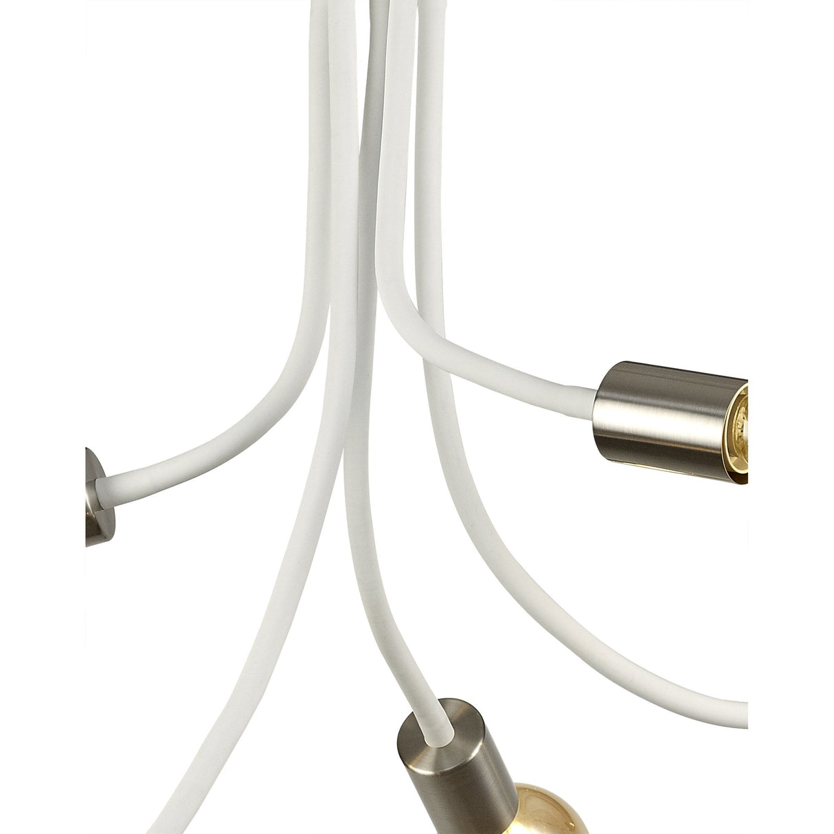 Adjustable 5-Light Ceiling Fixture in Satin White and Satin Nickel Finish