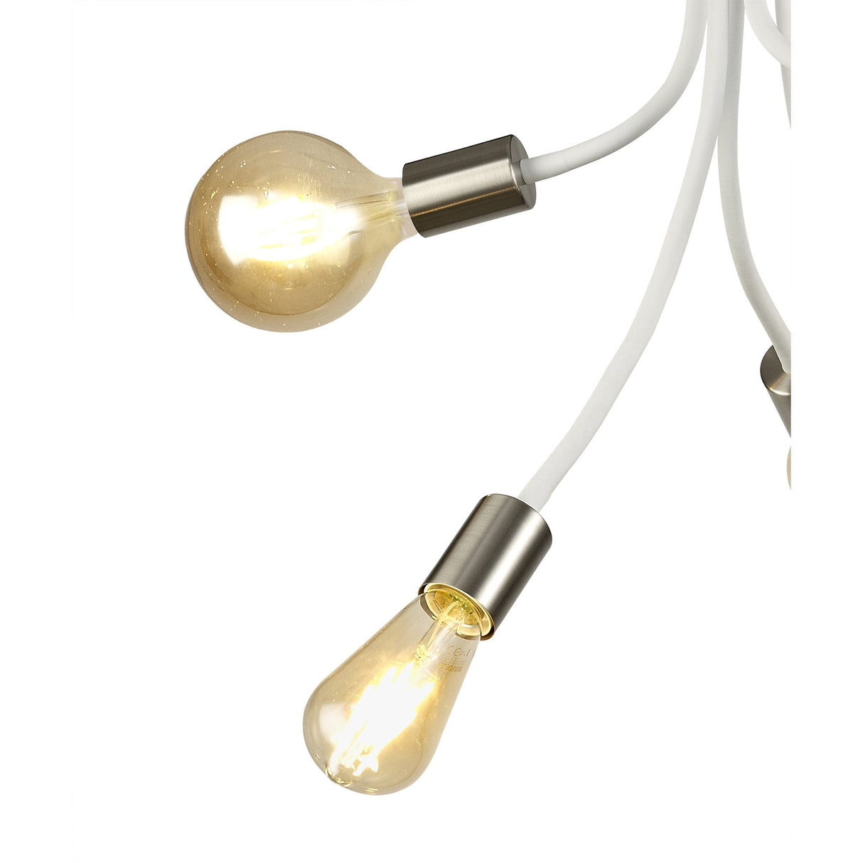 Adjustable 5-Light Ceiling Fixture in Satin White and Satin Nickel Finish