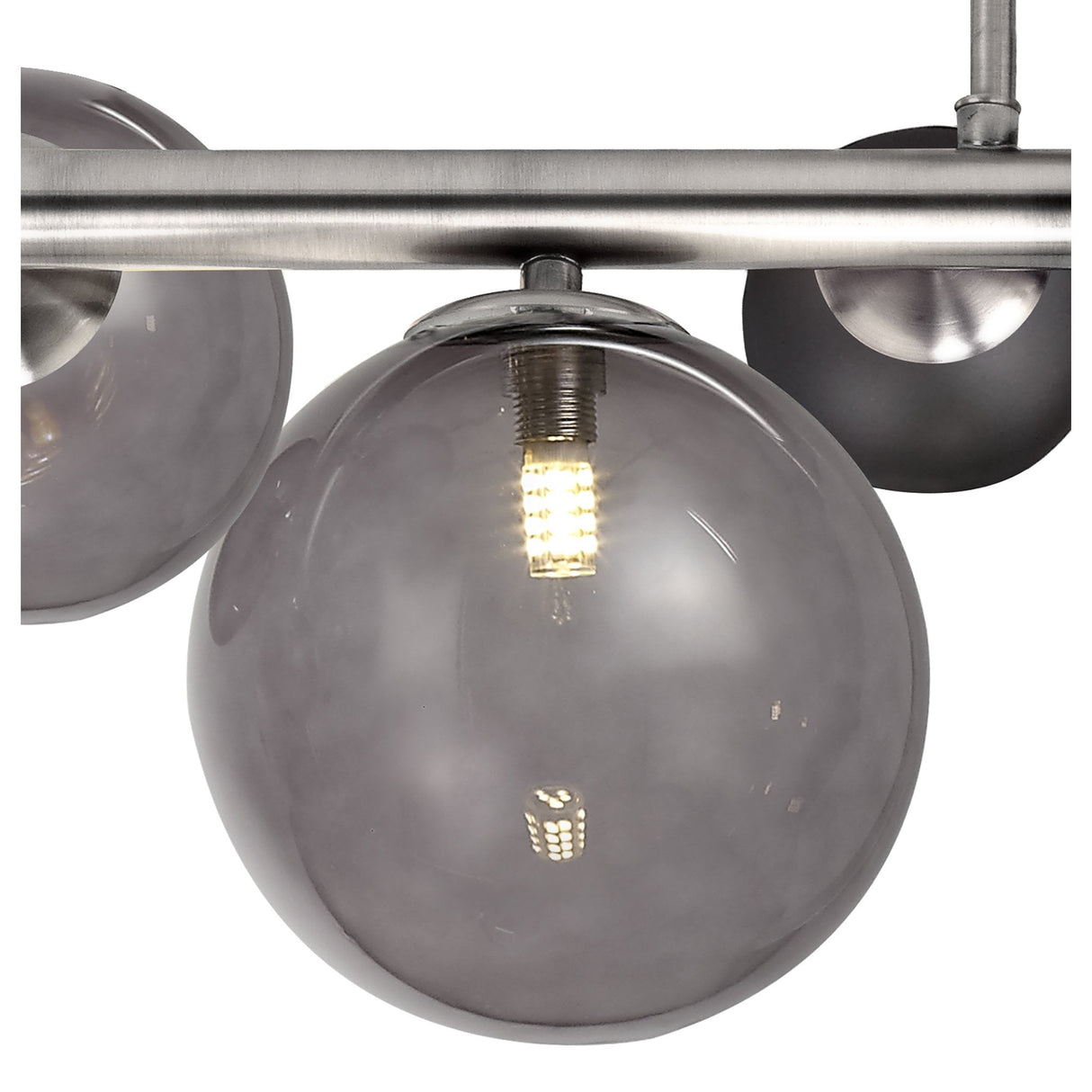 Polished Chrome and Smoked Glass Semi-Flush Ceiling Fixture with 4 G9 Bulb Capacity