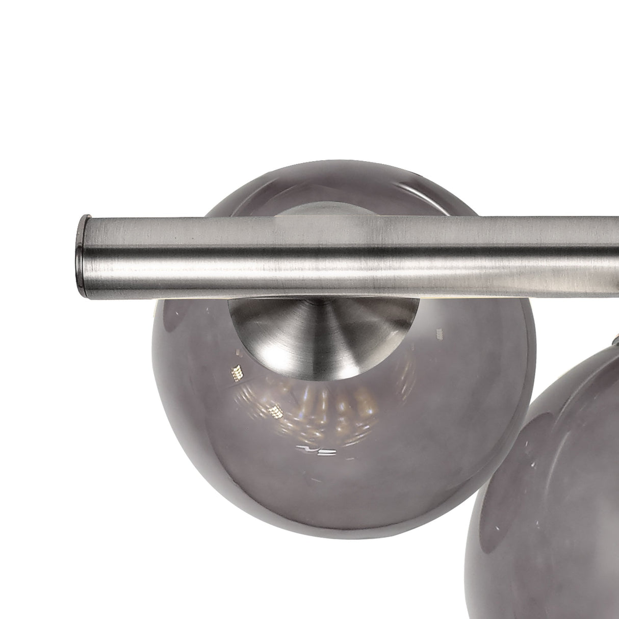 Polished Chrome and Smoked Glass Semi-Flush Ceiling Fixture with 4 G9 Bulb Capacity