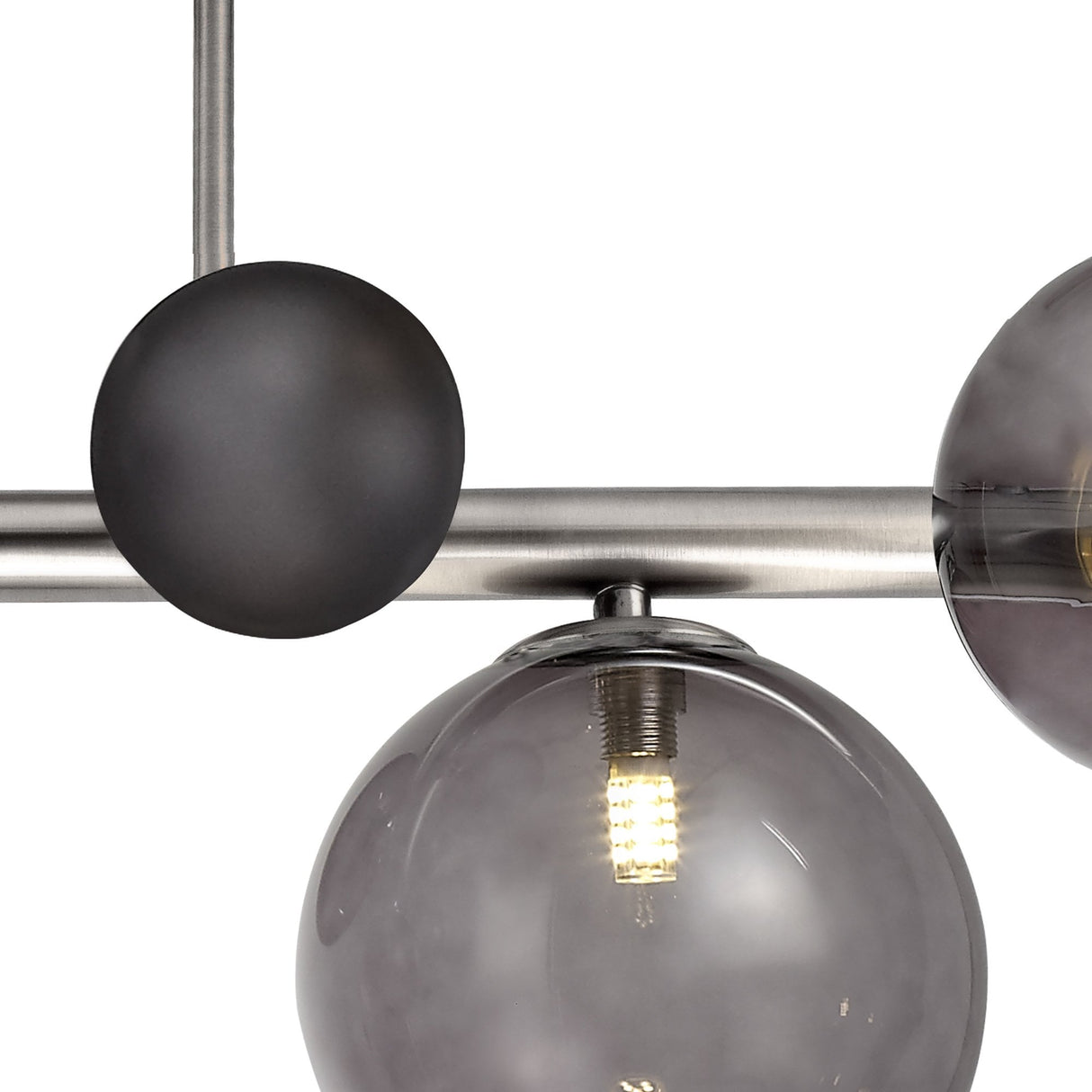 Polished Chrome and Smoked Glass Semi-Flush Ceiling Fixture with 4 G9 Bulb Capacity