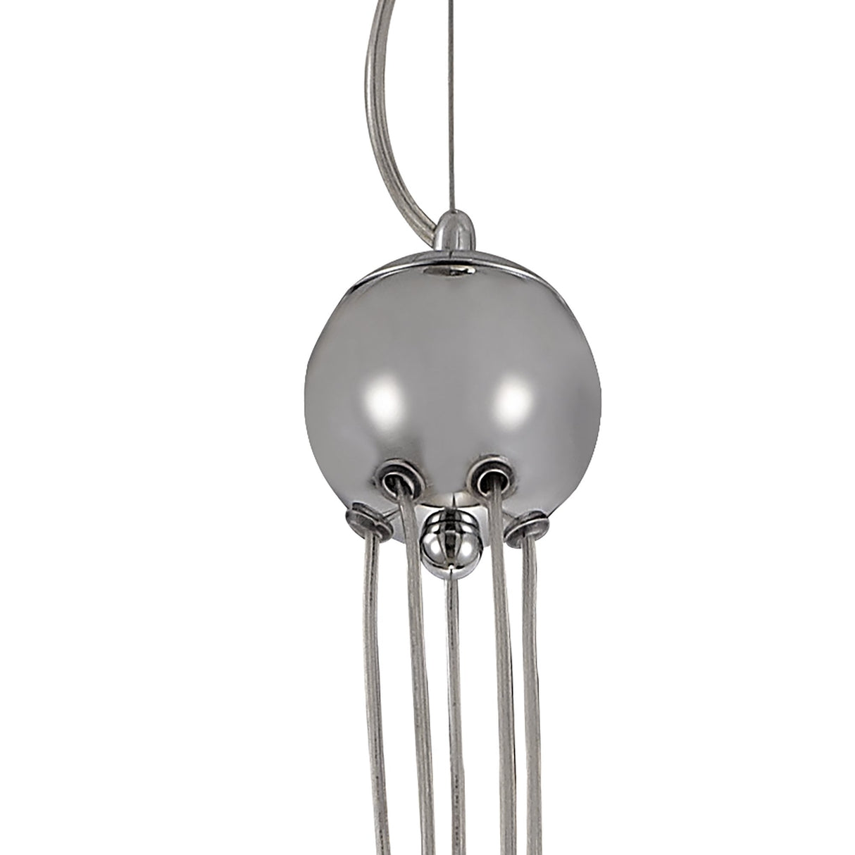 Modern Elegance: 5-Light Chrome Pendant with Smoked Glass Shades