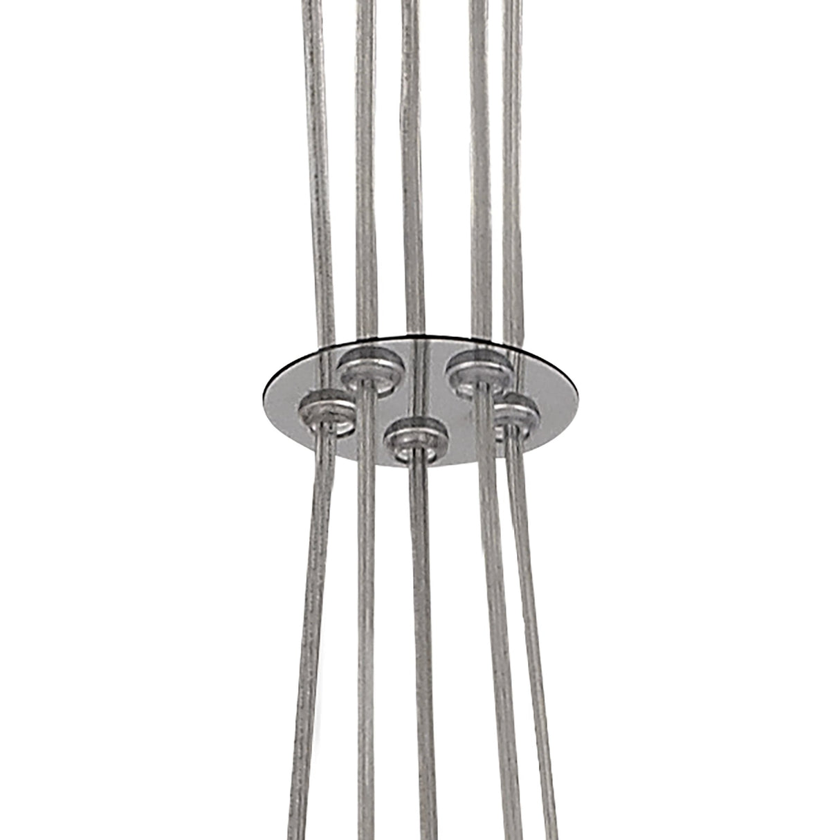 Modern Elegance: 5-Light Chrome Pendant with Smoked Glass Shades