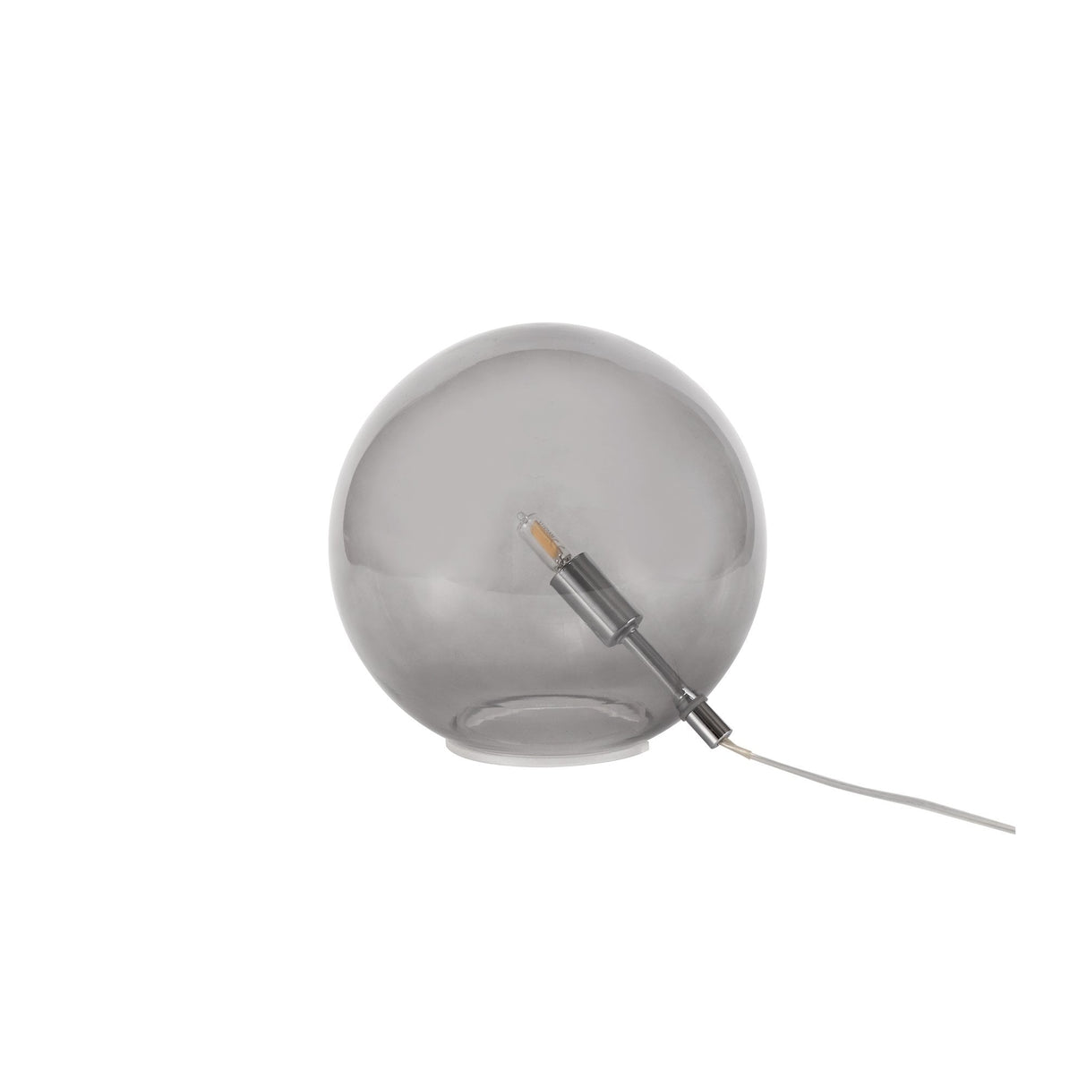 Elegant Polished Chrome Table Lamp with Smoked Glass Shade