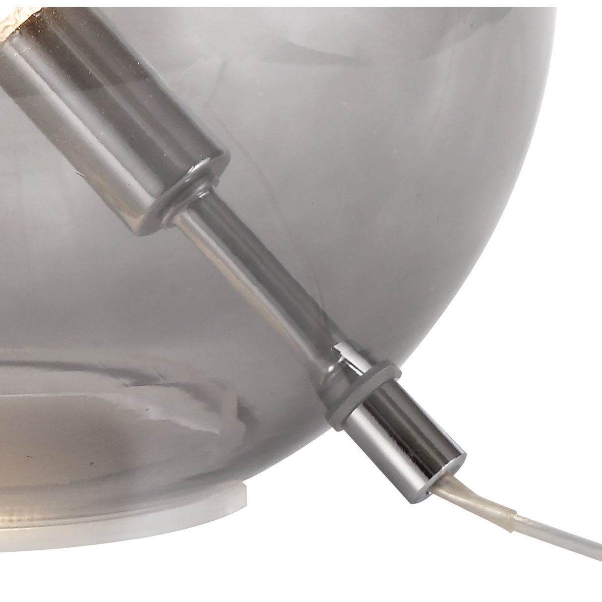 Elegant Polished Chrome Table Lamp with Smoked Glass Shade