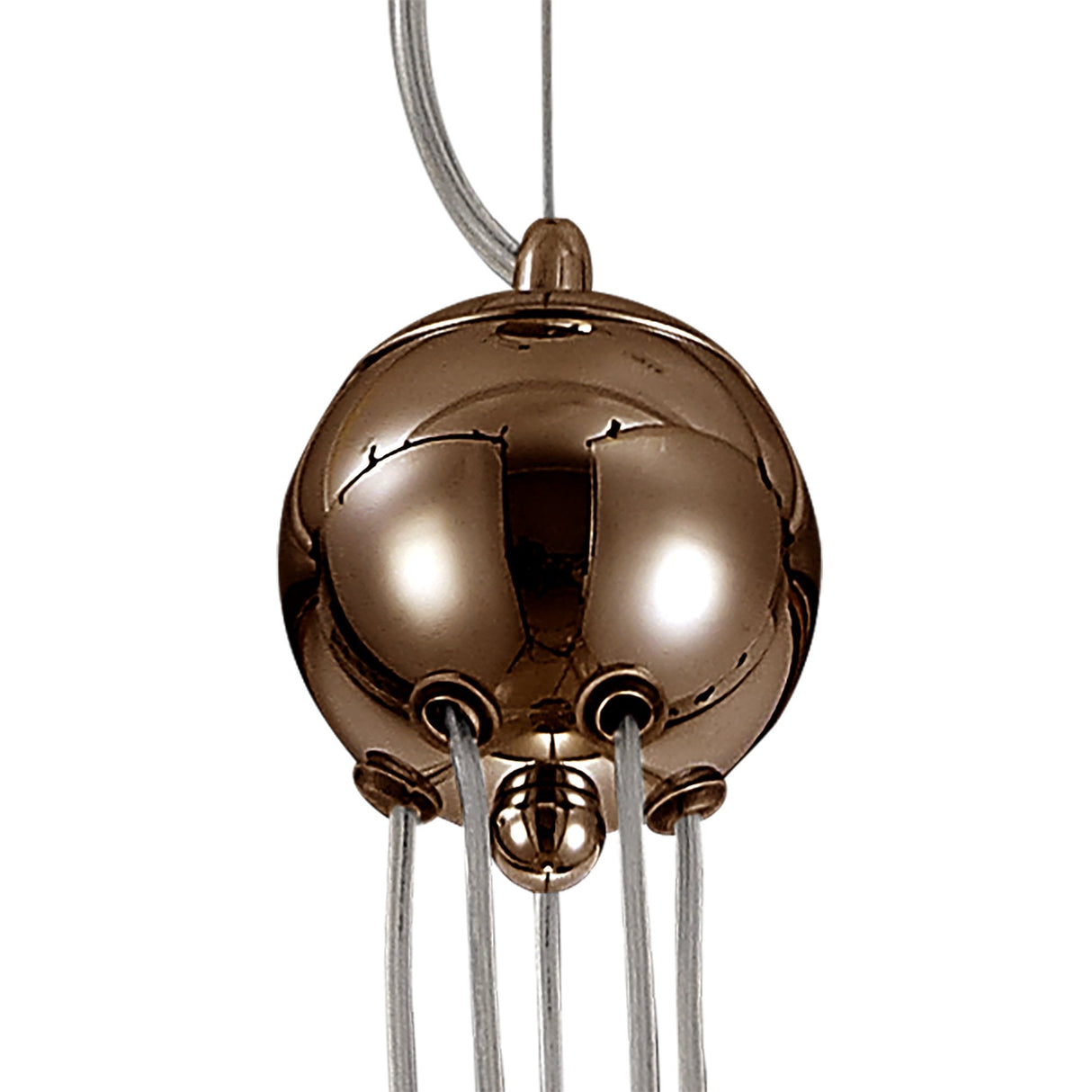 Antique Copper & Opal Glass Pendant Light, 5 x G9