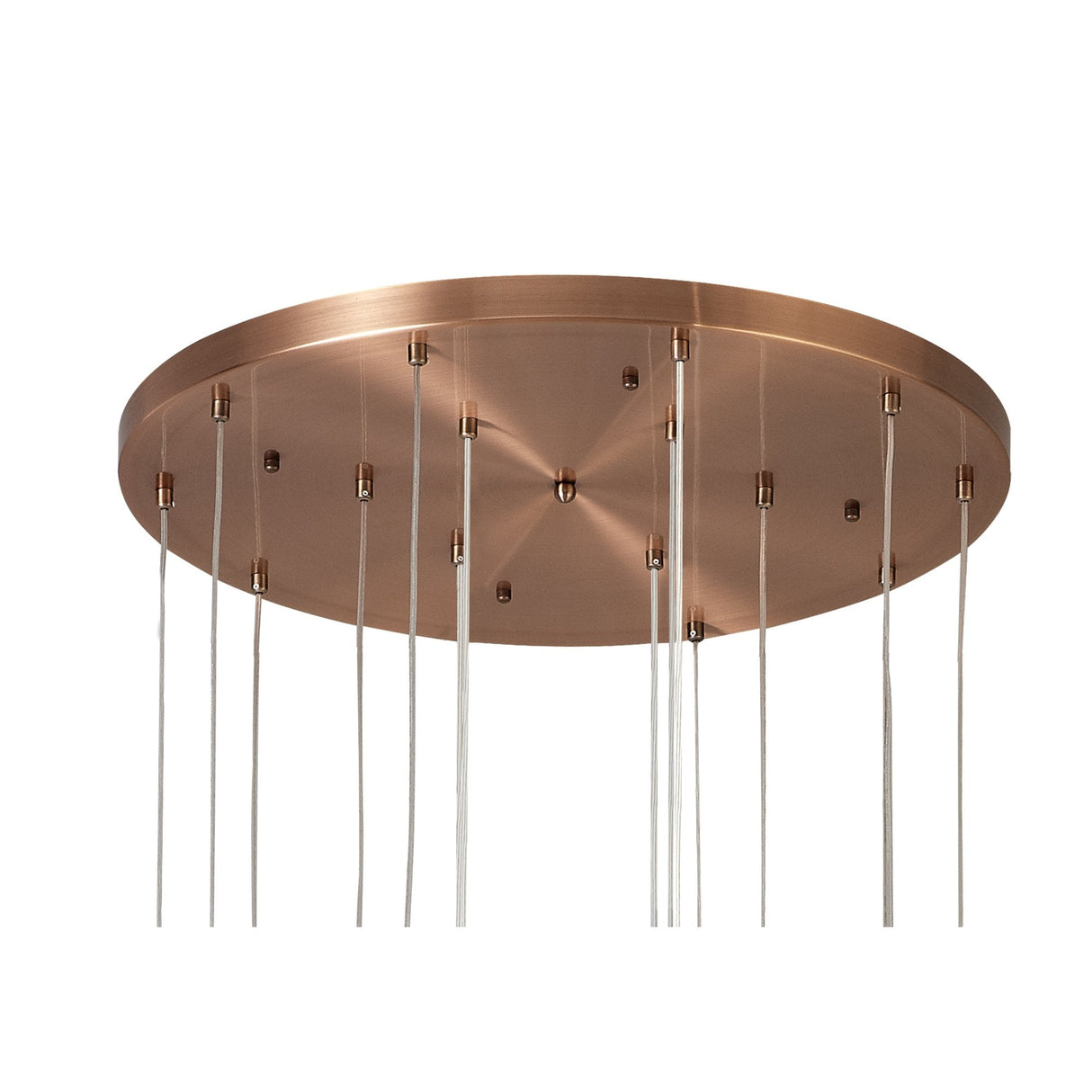 Antique Copper & Opal Glass Pendant Chandelier, 16-Light - 600mm Diameter