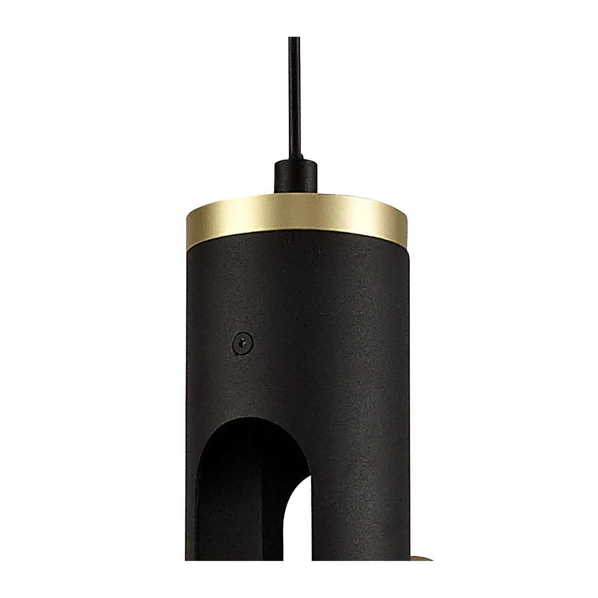 Modern Elegance: 2 x 2W LED Pendant Light in Sand Black and Gold, 3000K Warm White