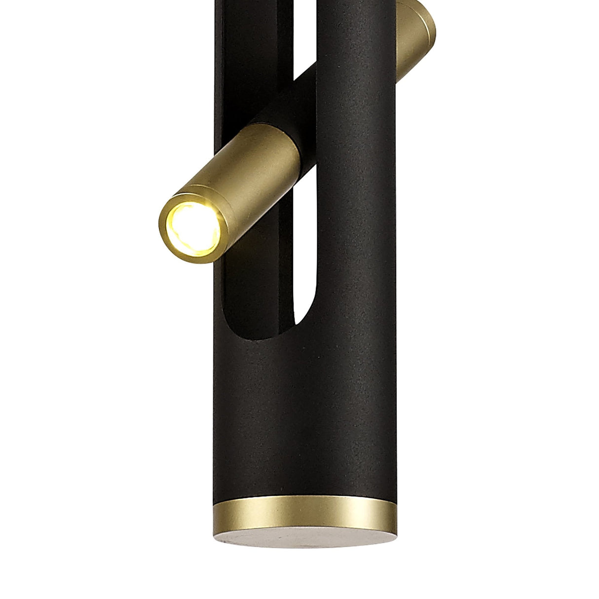 Modern Elegance: 2 x 2W LED Pendant Light in Sand Black and Gold, 3000K Warm White