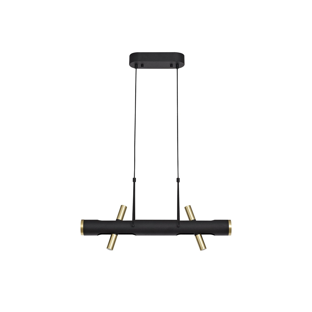 Elegant Sand Black and Gold LED Pendant Light, 4x2W, 3000K, 1120 Lumens, 3-Year Warranty