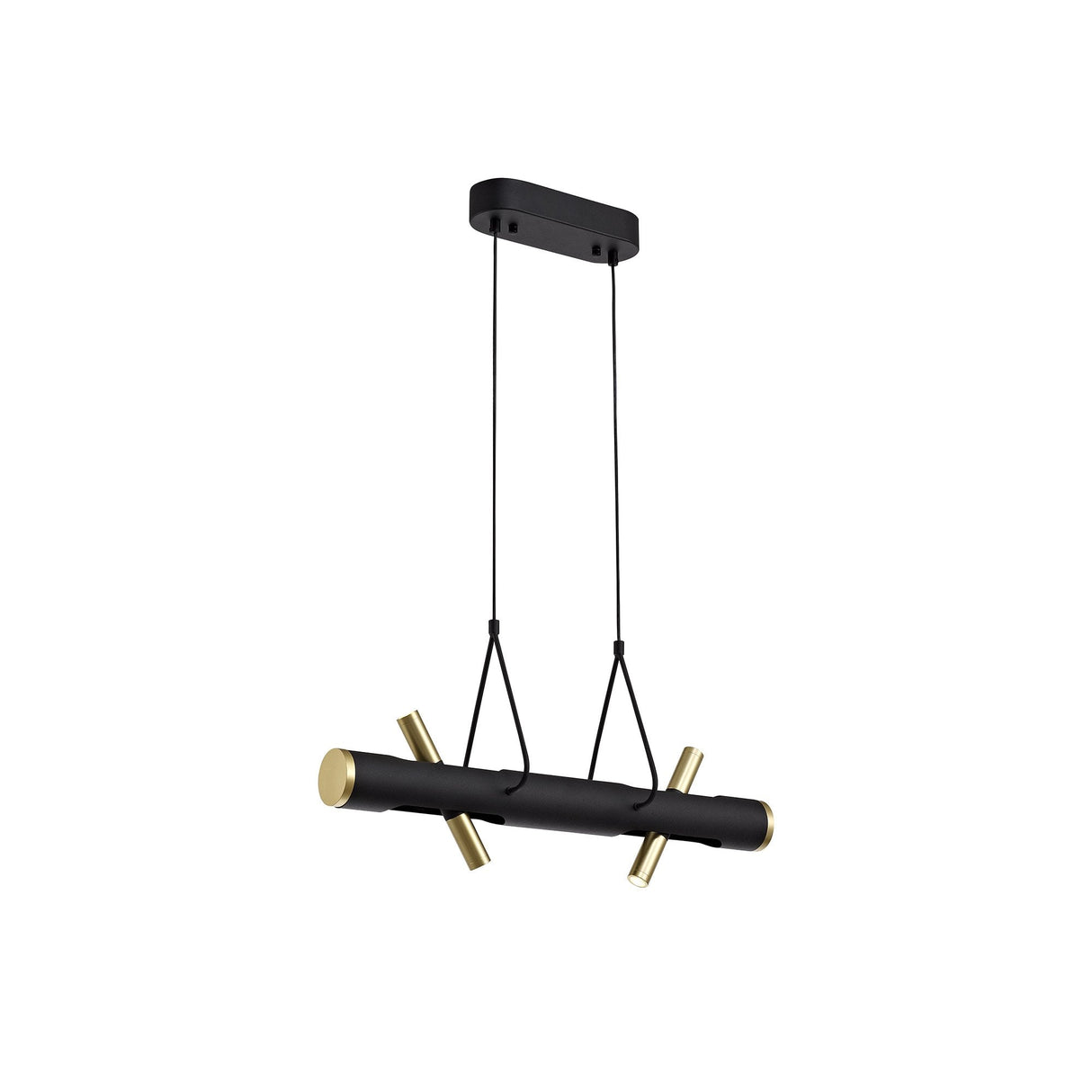 Elegant Sand Black and Gold LED Pendant Light, 4x2W, 3000K, 1120 Lumens, 3-Year Warranty