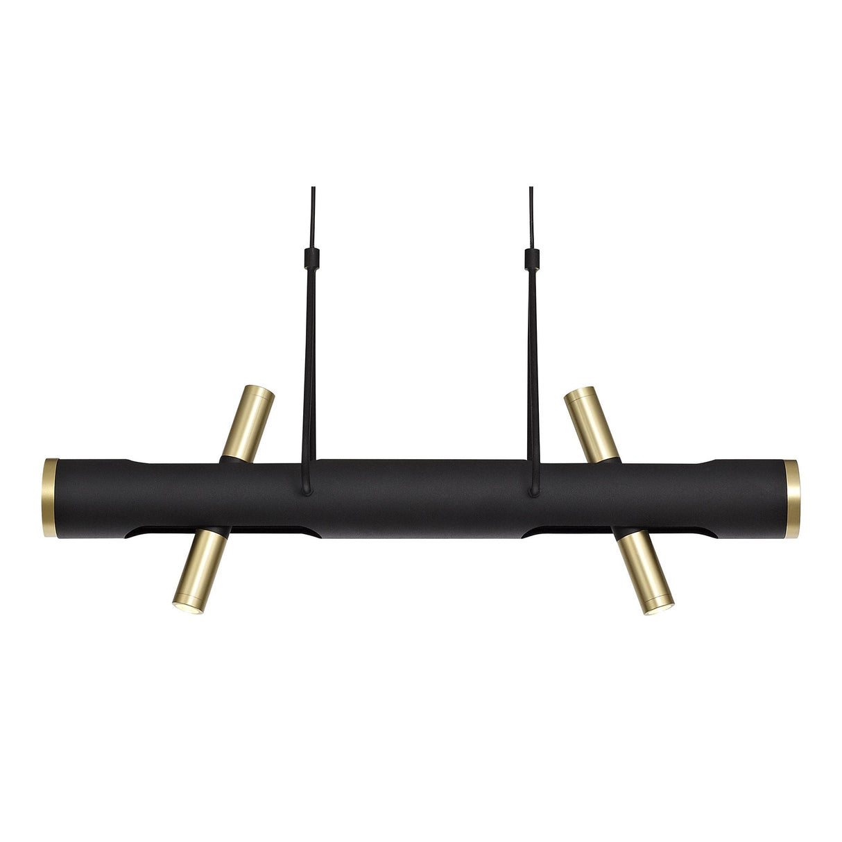 Elegant Sand Black and Gold LED Pendant Light, 4x2W, 3000K, 1120 Lumens, 3-Year Warranty