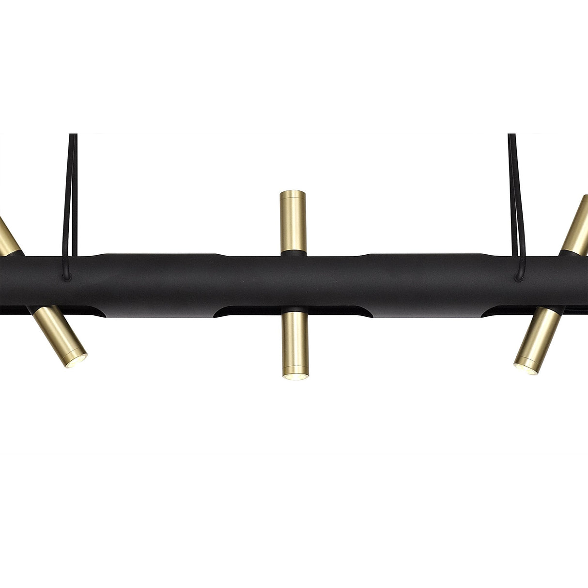 Elegant Linear LED Pendant Light in Sand Black and Gold - 3000K Warm White, 2800lm, Integrated 20W Total, 3-Year Warranty
