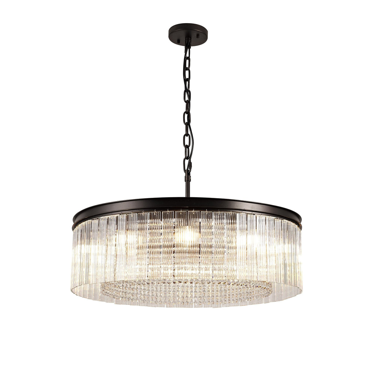 Elegant 10-Light Circular Chandelier, Brown Oxide Finish