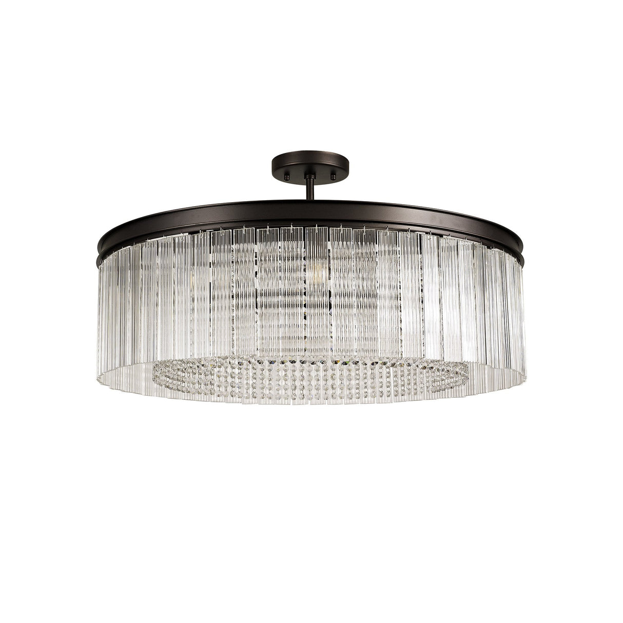 Elegant 10-Light Circular Chandelier, Brown Oxide Finish