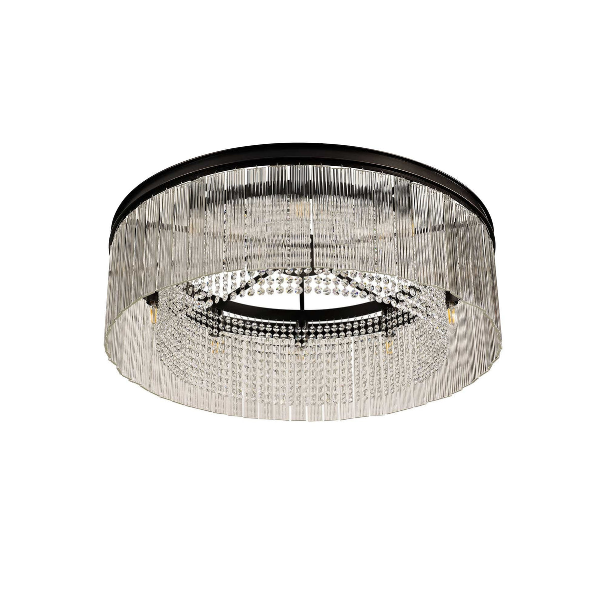 Elegant 10-Light Circular Chandelier, Brown Oxide Finish