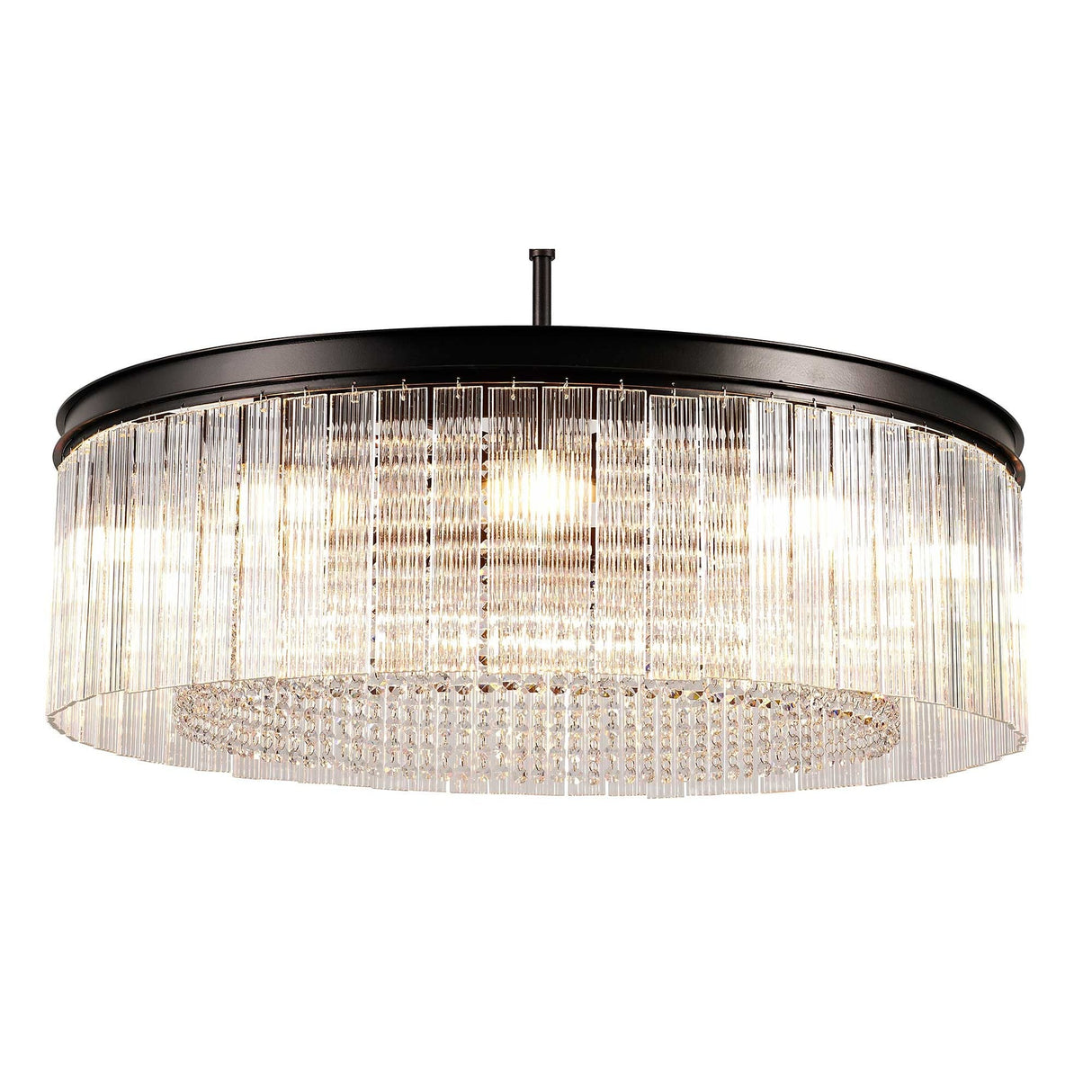 Elegant 10-Light Circular Chandelier, Brown Oxide Finish