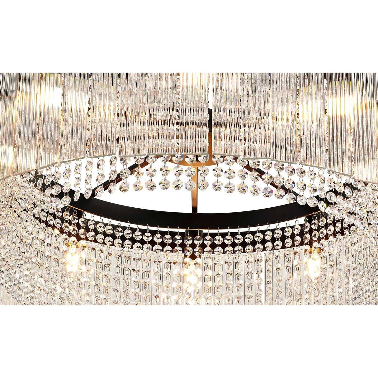 Elegant 10-Light Circular Chandelier, Brown Oxide Finish