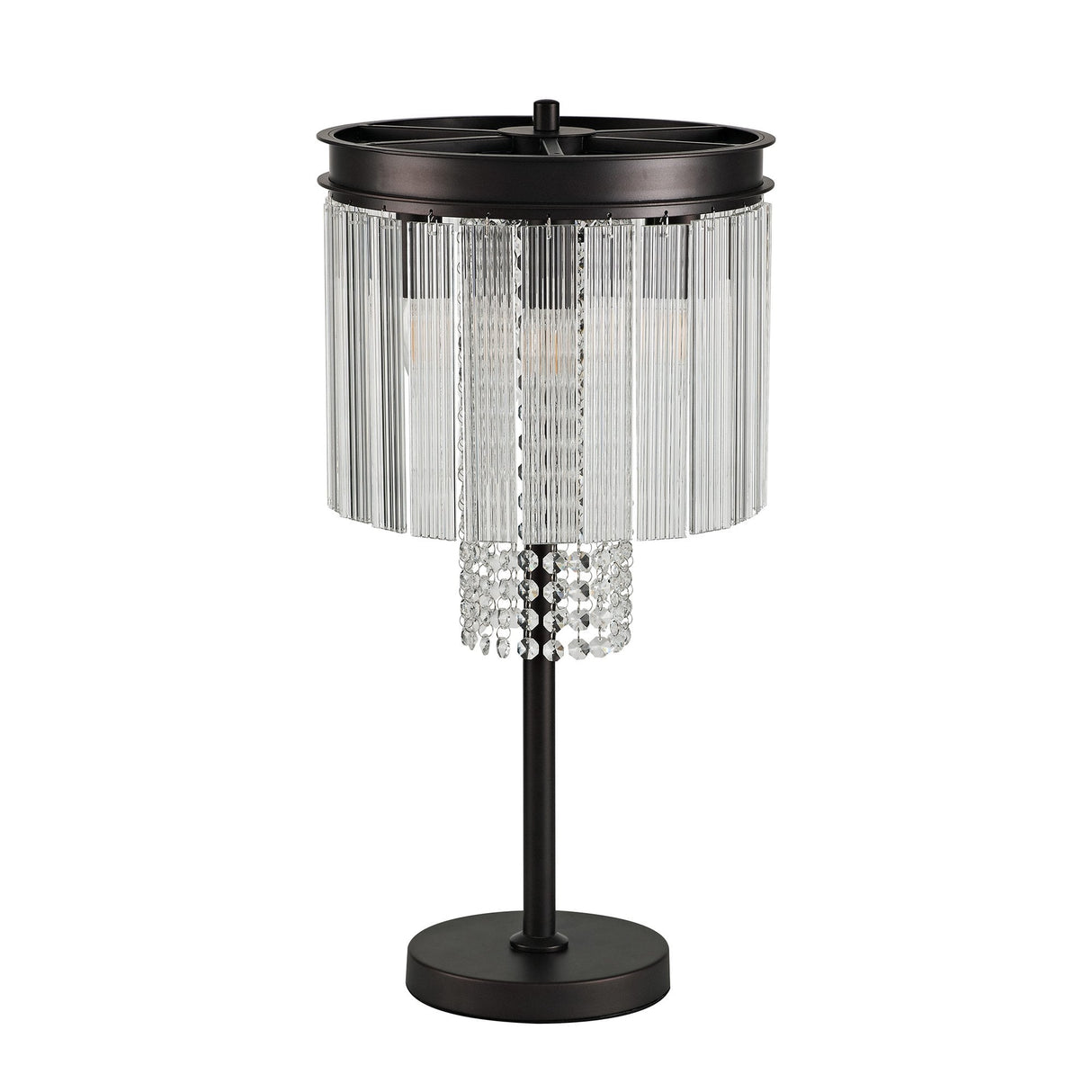 Elegant Six-Light Table Lamp in Brown Oxide Finish