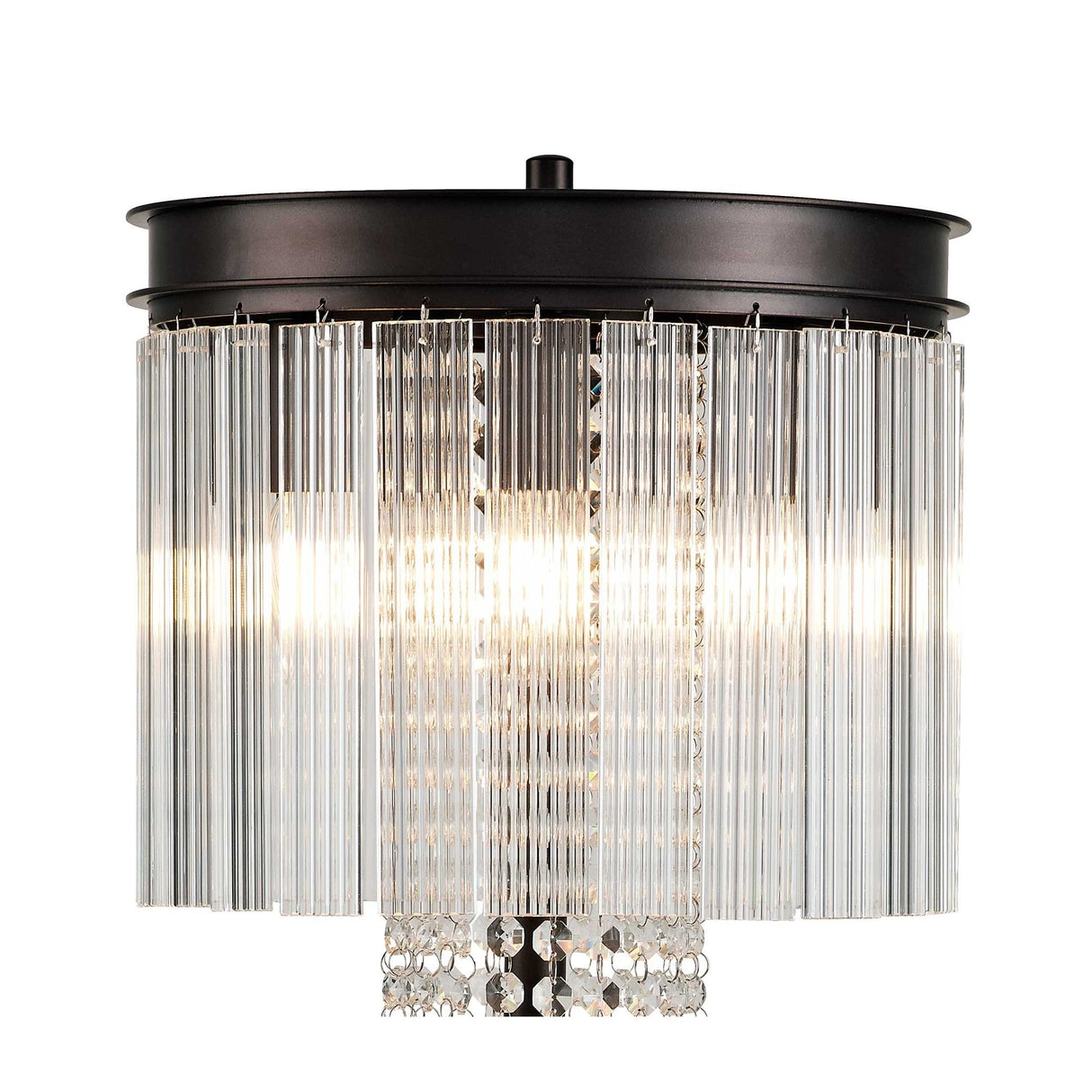 Elegant Six-Light Table Lamp in Brown Oxide Finish