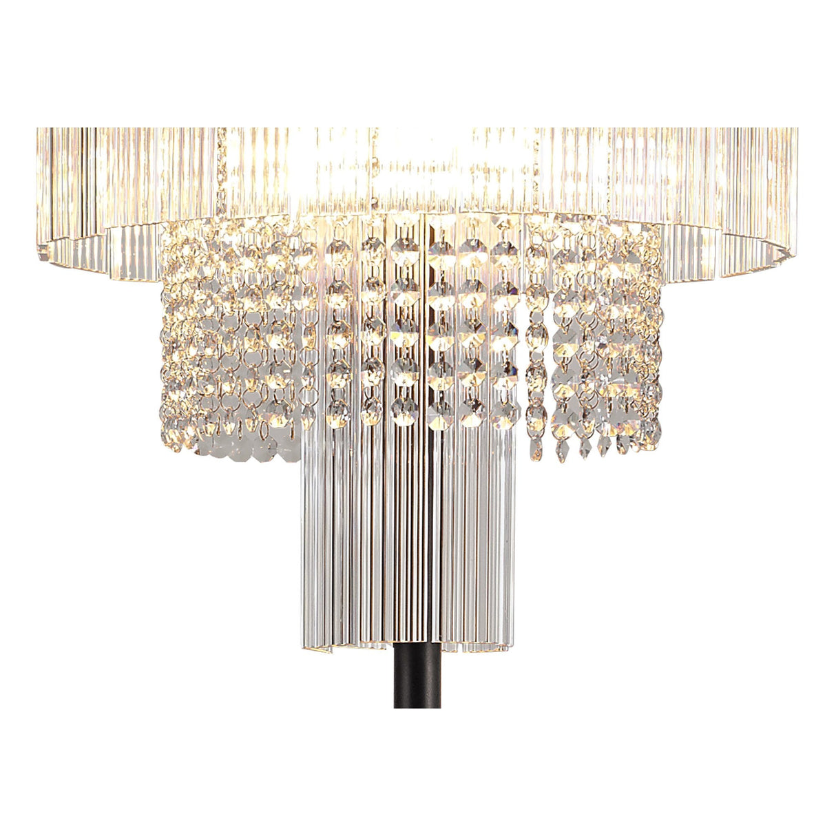 Elegant 9-Light Brown Oxide Floor Lamp with Crystal Accents