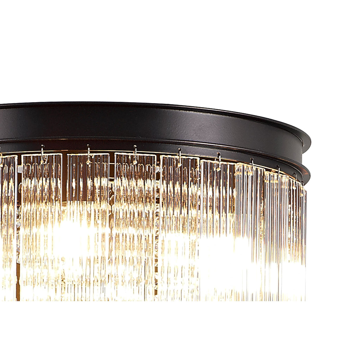 Elegant 9-Light Brown Oxide Floor Lamp with Crystal Accents