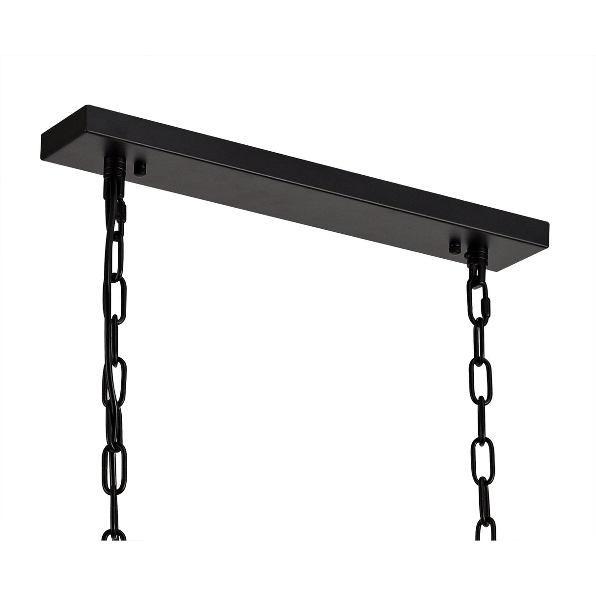 Elegant 8-Light Rectangular Pendant in Matte Black with Crystal Sand Glass