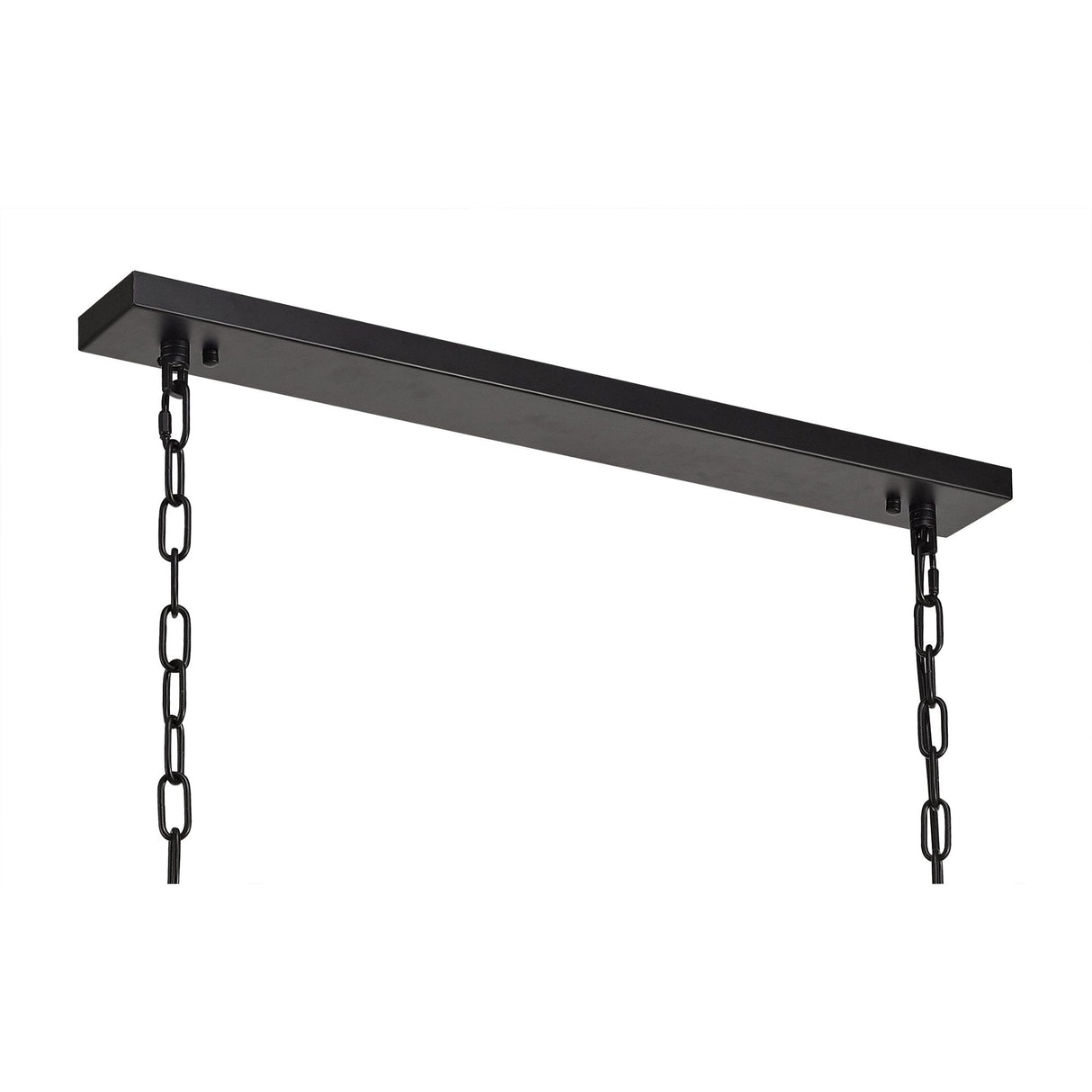 Sleek 12-Light Rectangular Pendant in Matte Black with Crystal Sand Artistic Glass