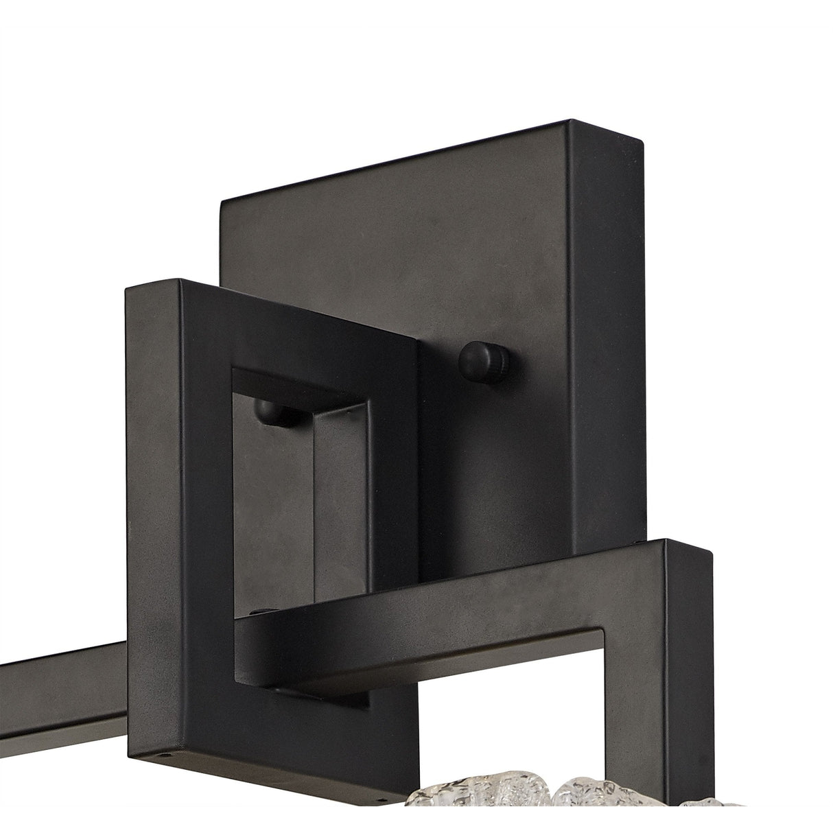 Crystal Sand Glass Wall Lamp with Matte Black Finish