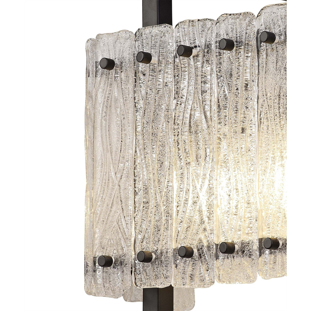 Crystal Sand Glass Wall Lamp with Matte Black Finish