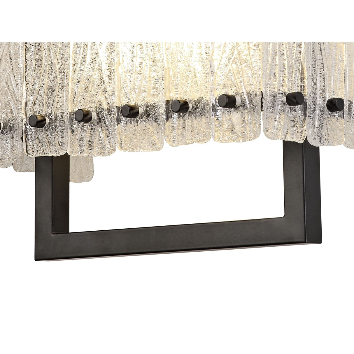 Crystal Sand Glass Wall Lamp with Matte Black Finish