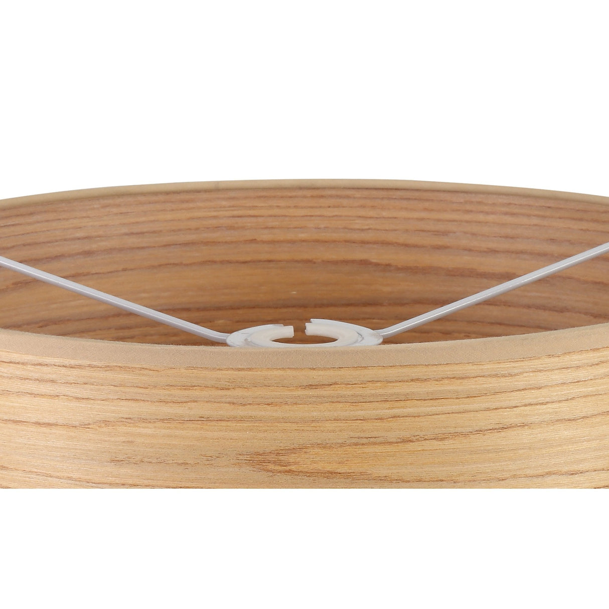 Circular Wood Effect Pendant Shade, Light Oak and White Laminate, 395mm Diameter