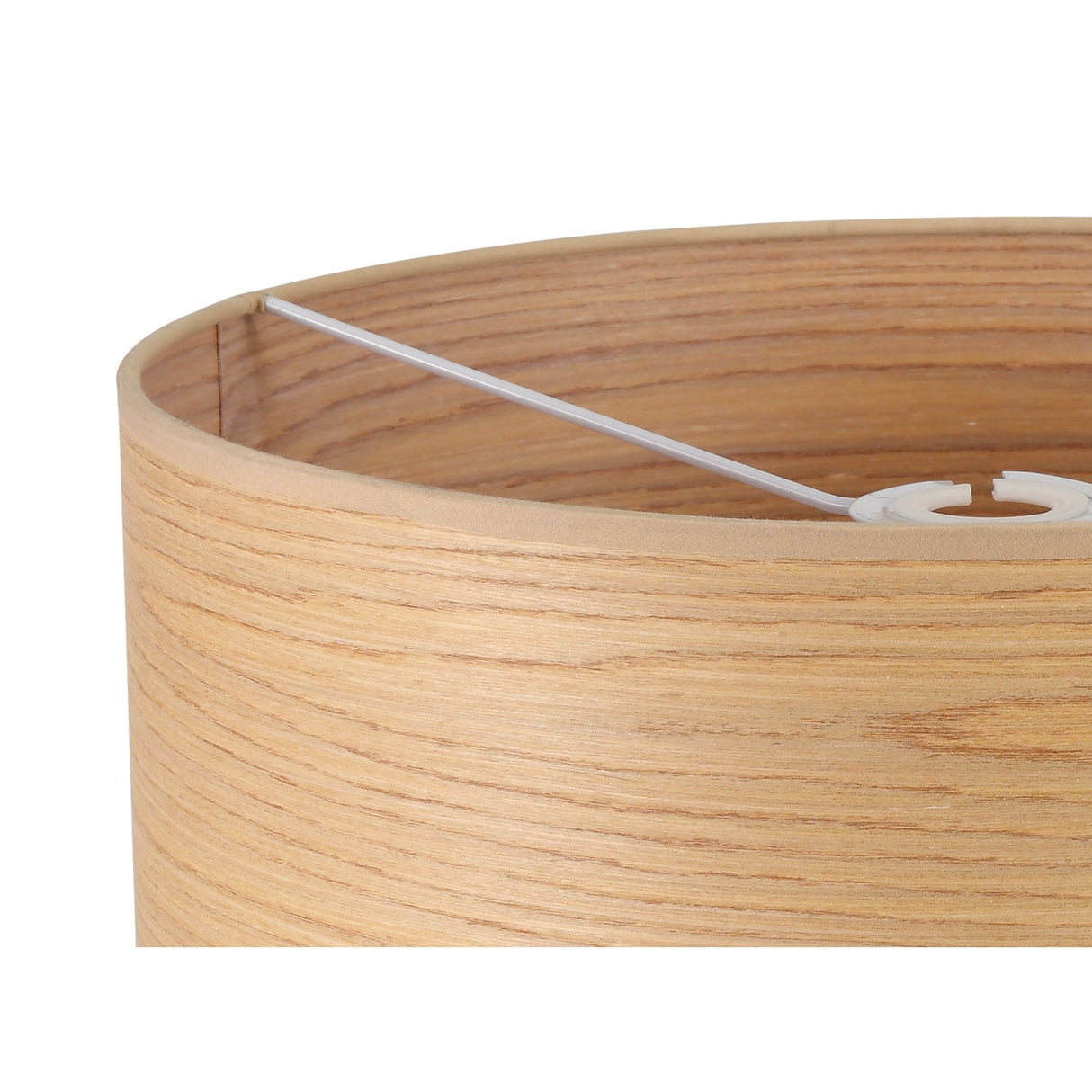 Circular Wood Effect Pendant Shade, Light Oak and White Laminate, 395mm Diameter