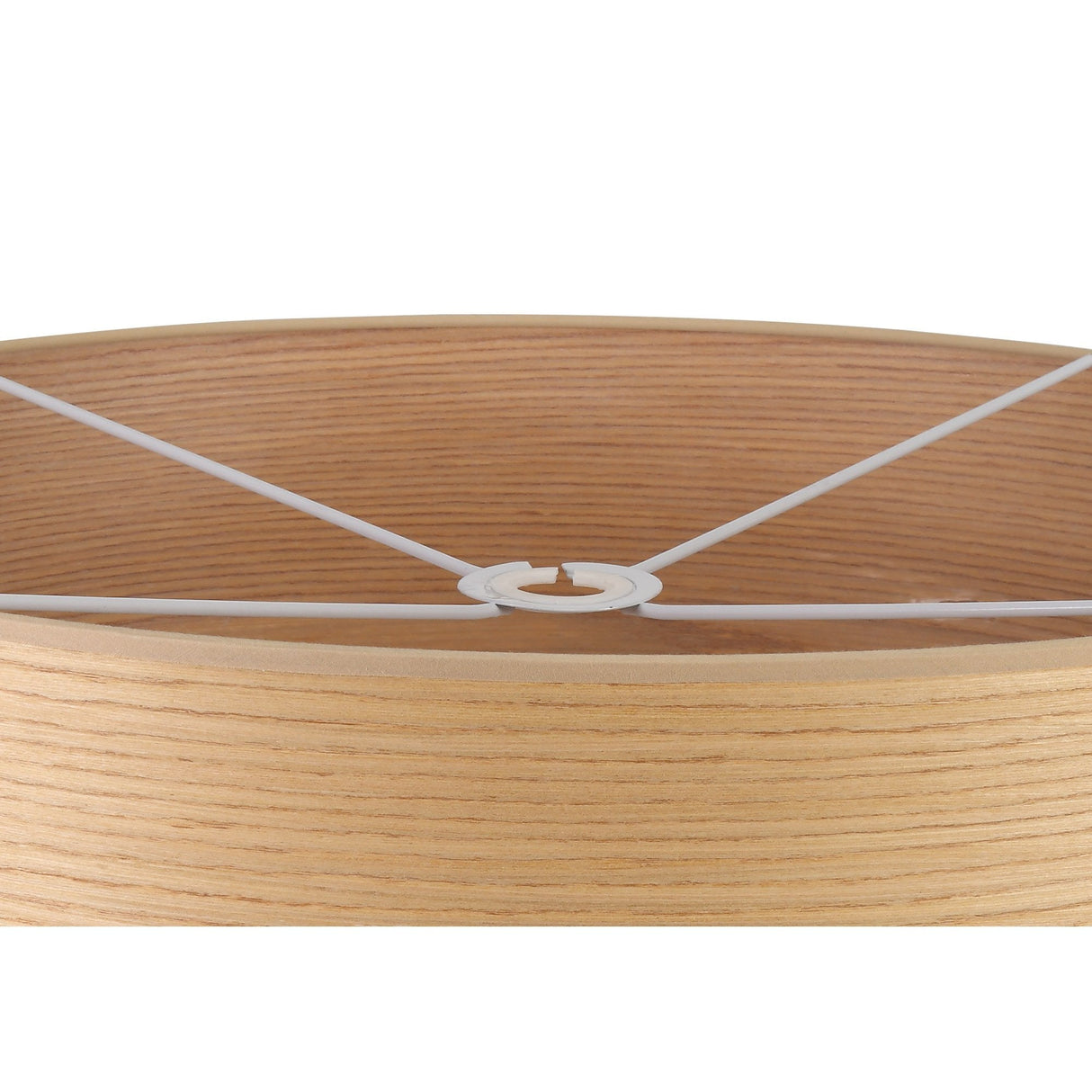 Elegant Light Oak and White 600mm Round Wood Effect Shade with Laminate Finish